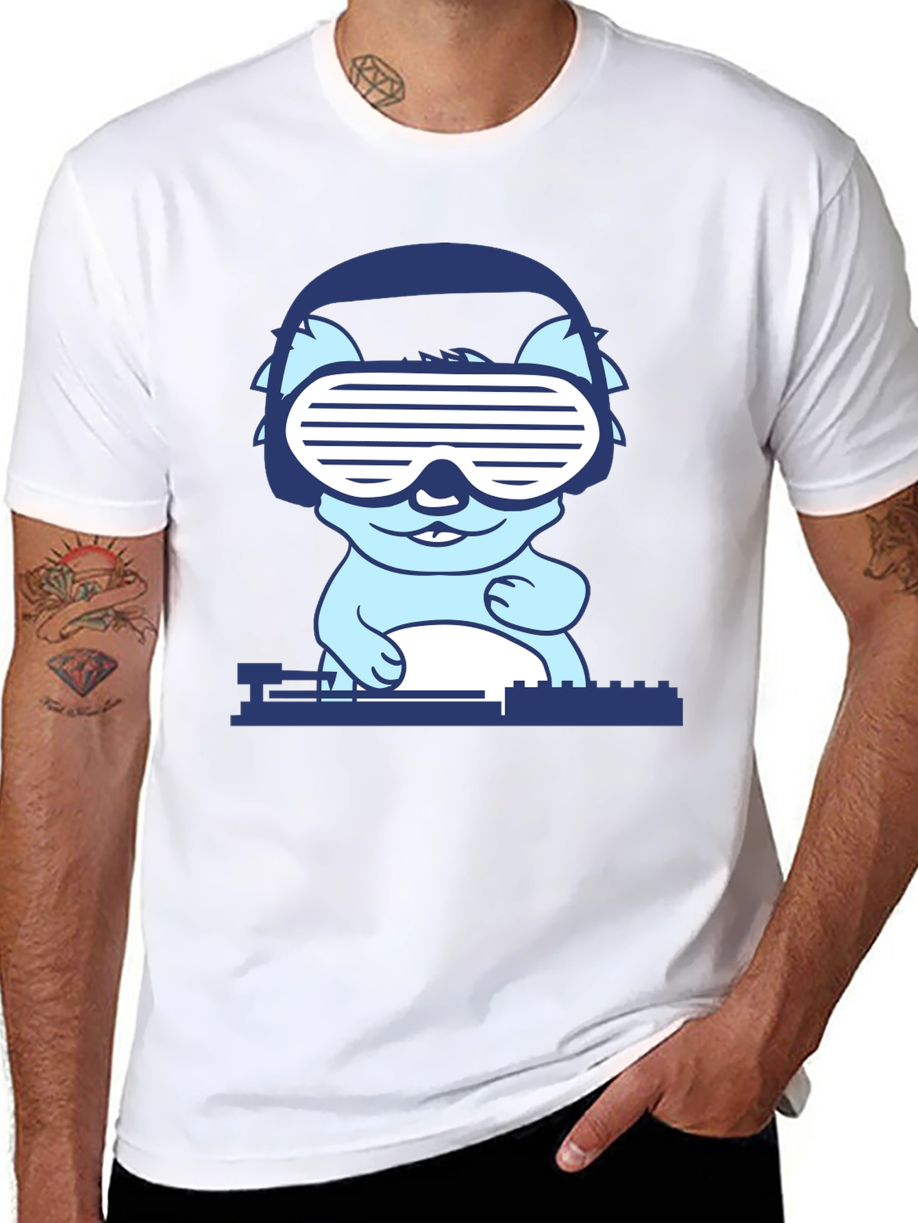 DJ Cat T-Shirt - Cool Party Animal Tee