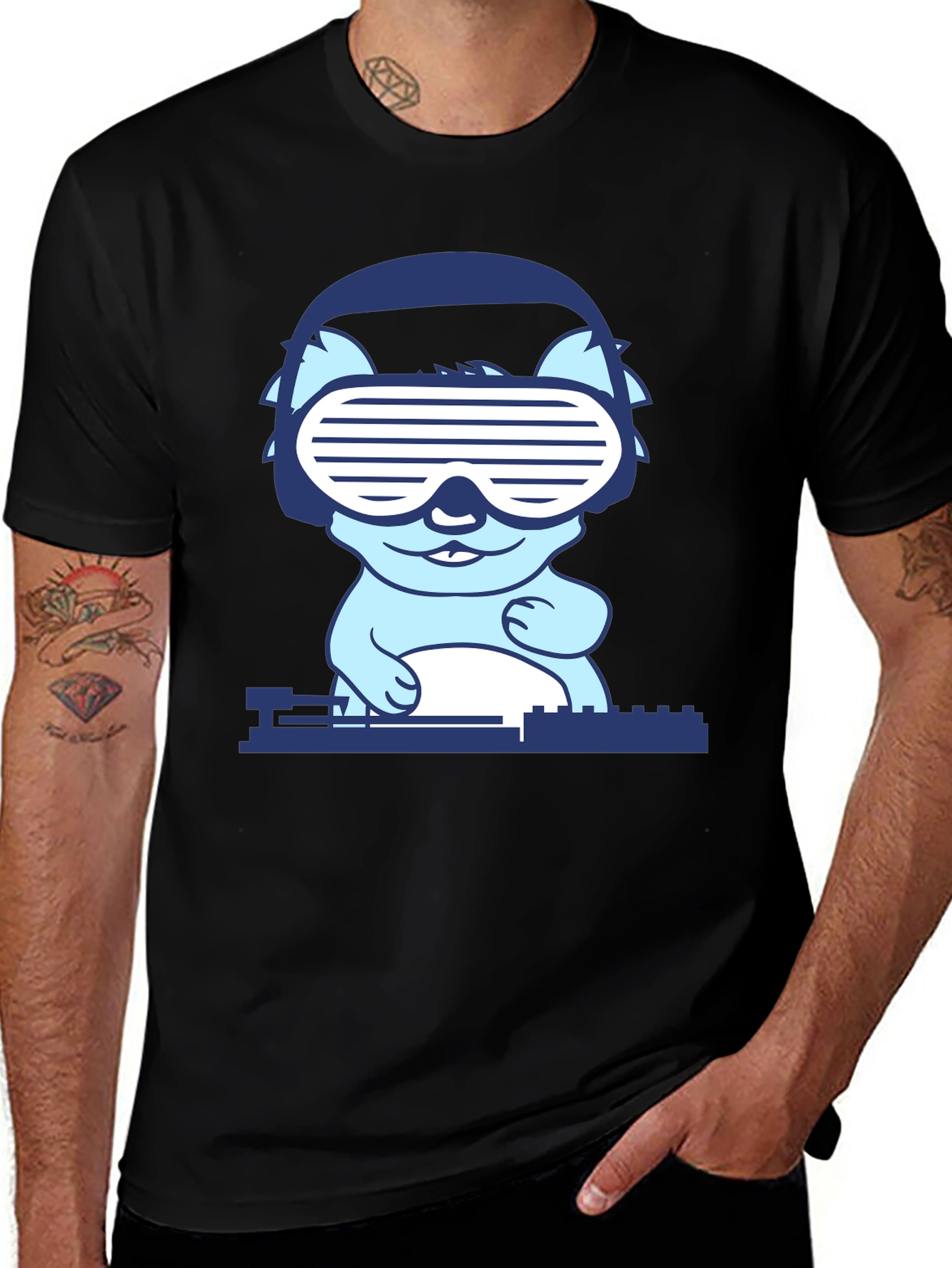 DJ Cat T-Shirt - Cool Party Animal Tee