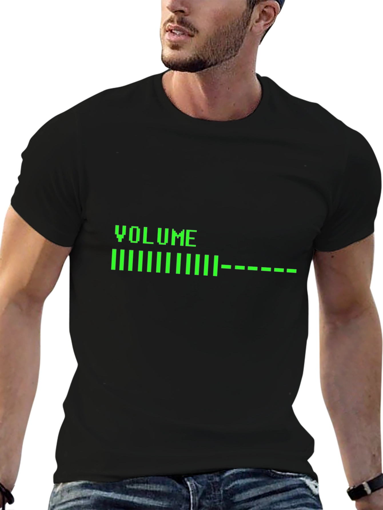 Volume Bar Graphic Tee - Black Cotton Blend