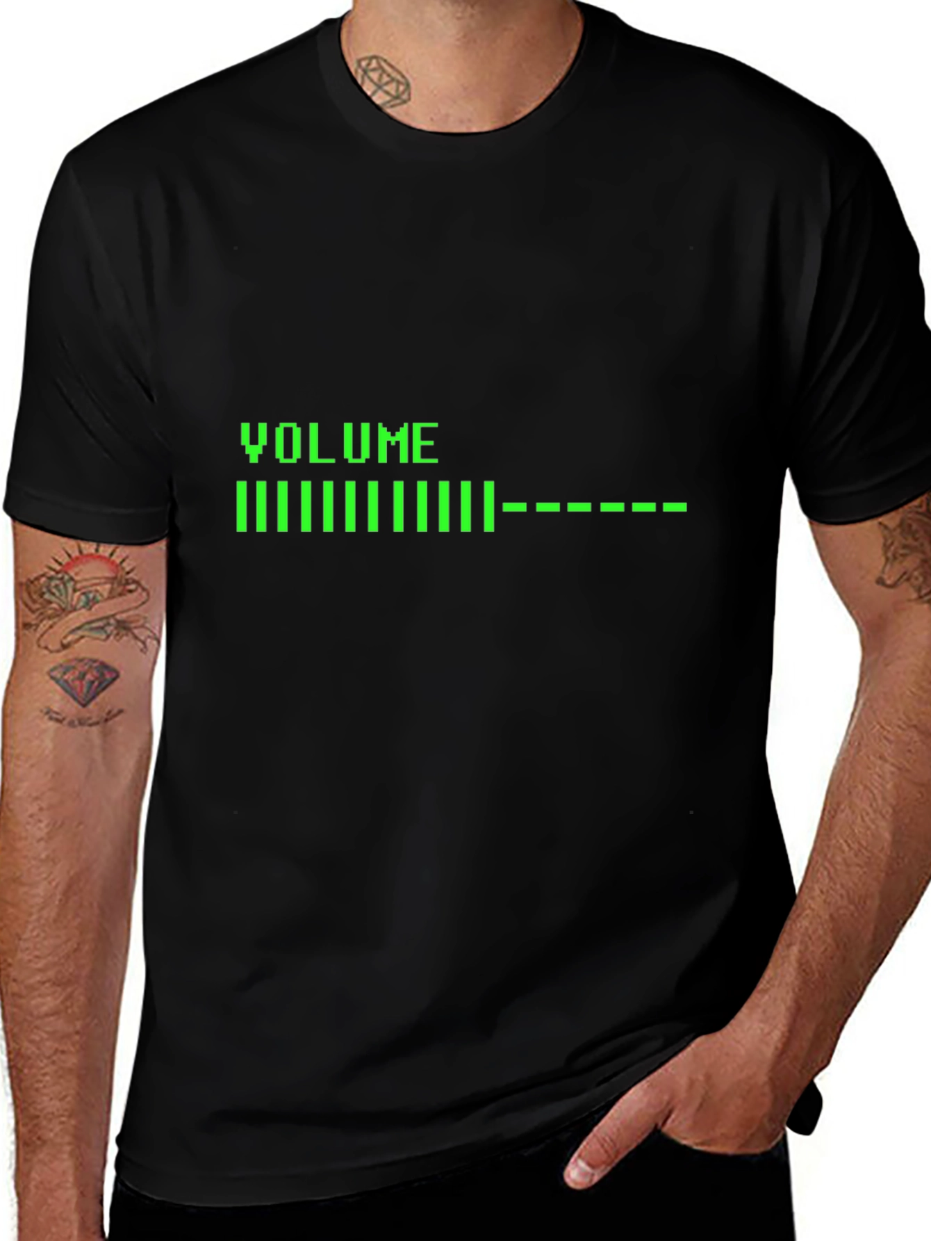 Volume Bar Graphic Tee - Black Cotton Blend