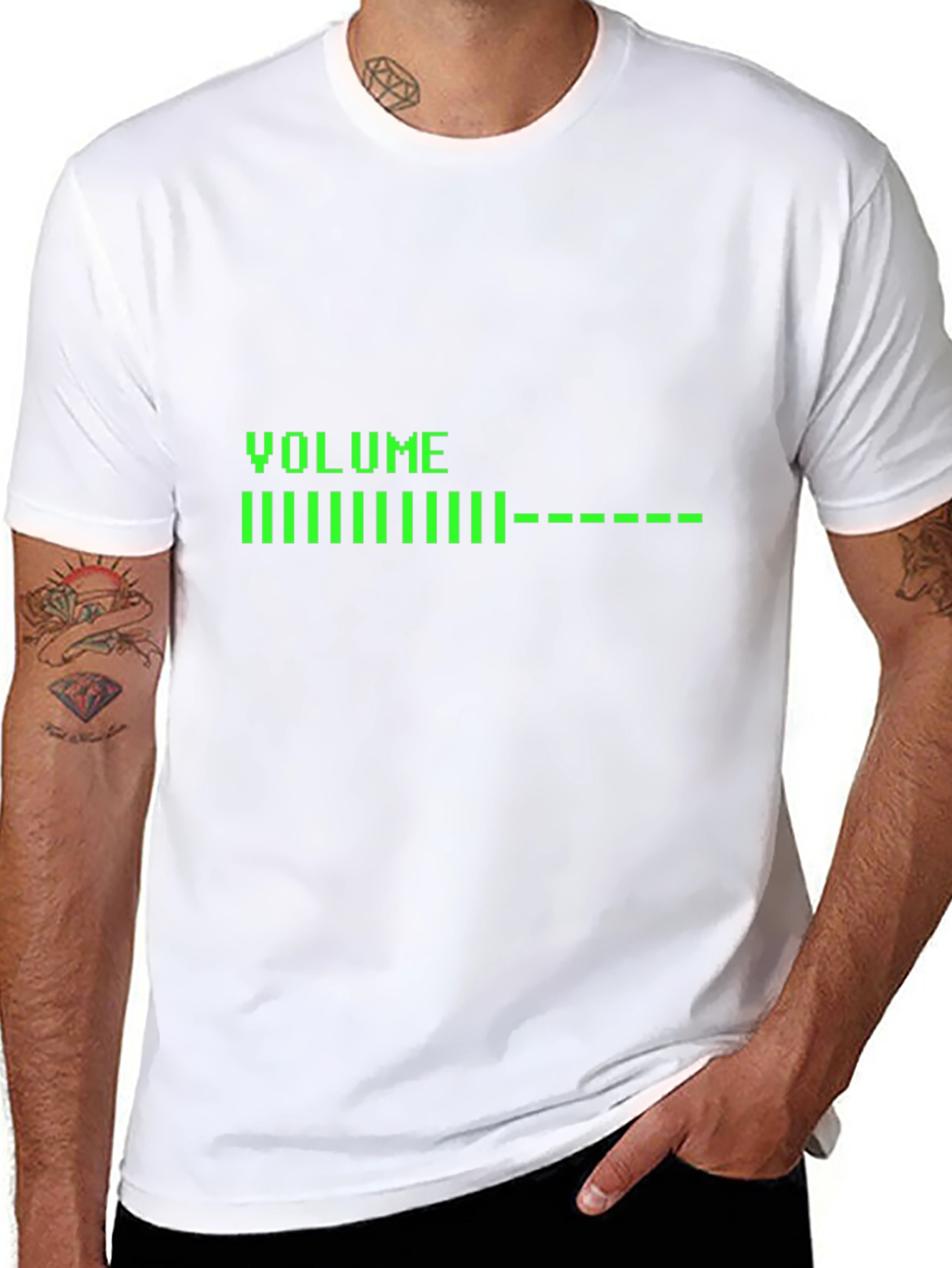 Volume Bar Graphic Tee - Black Cotton Blend