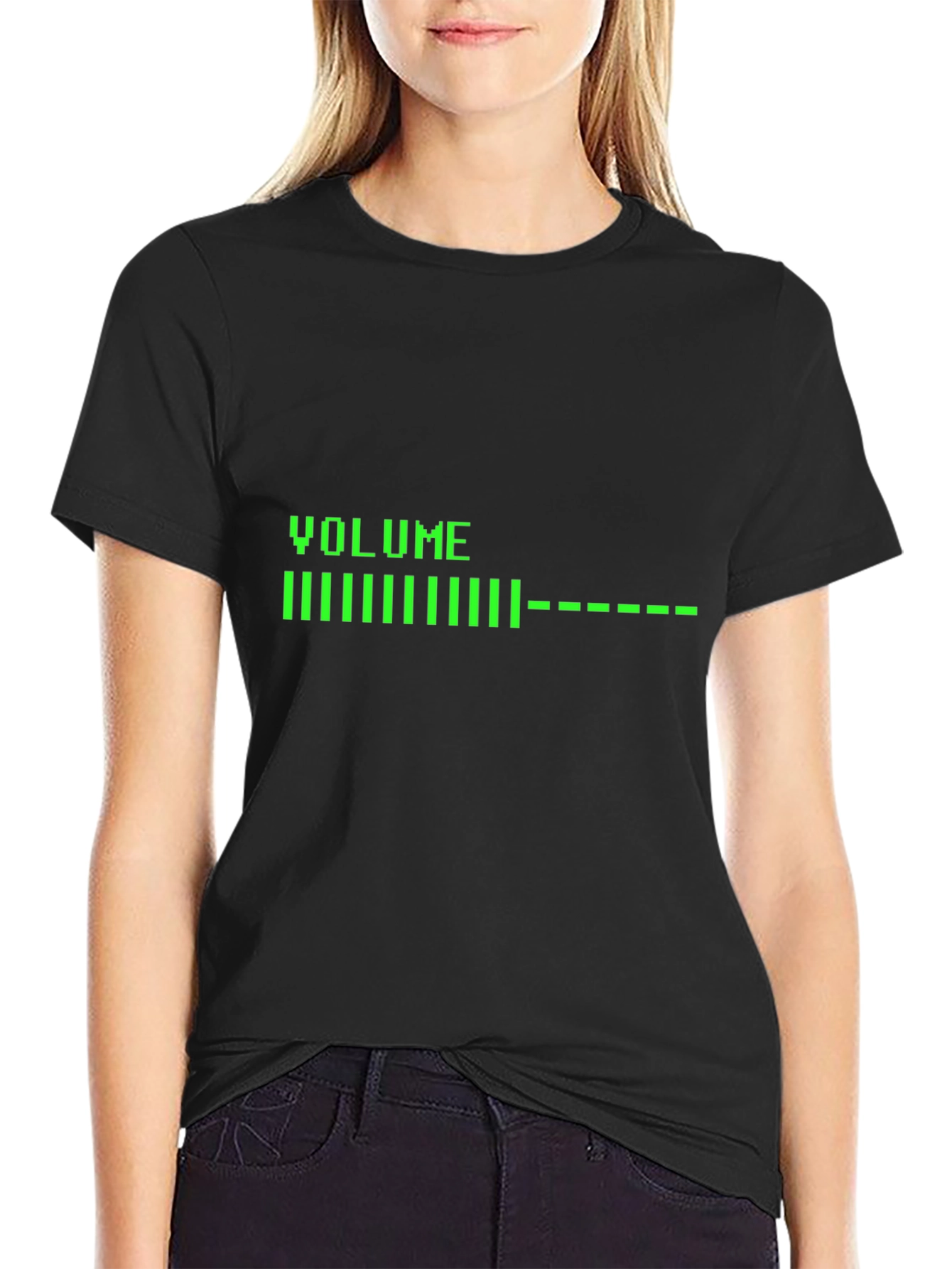 Volume Bar Graphic Tee - Black Cotton Blend