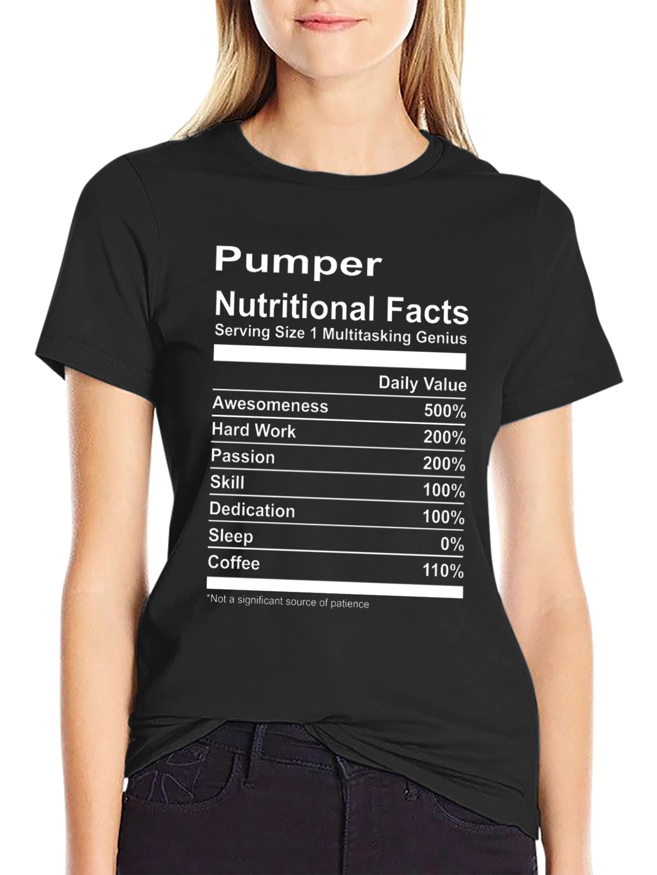 Pumper Nutritional Facts Graphic T-Shirt