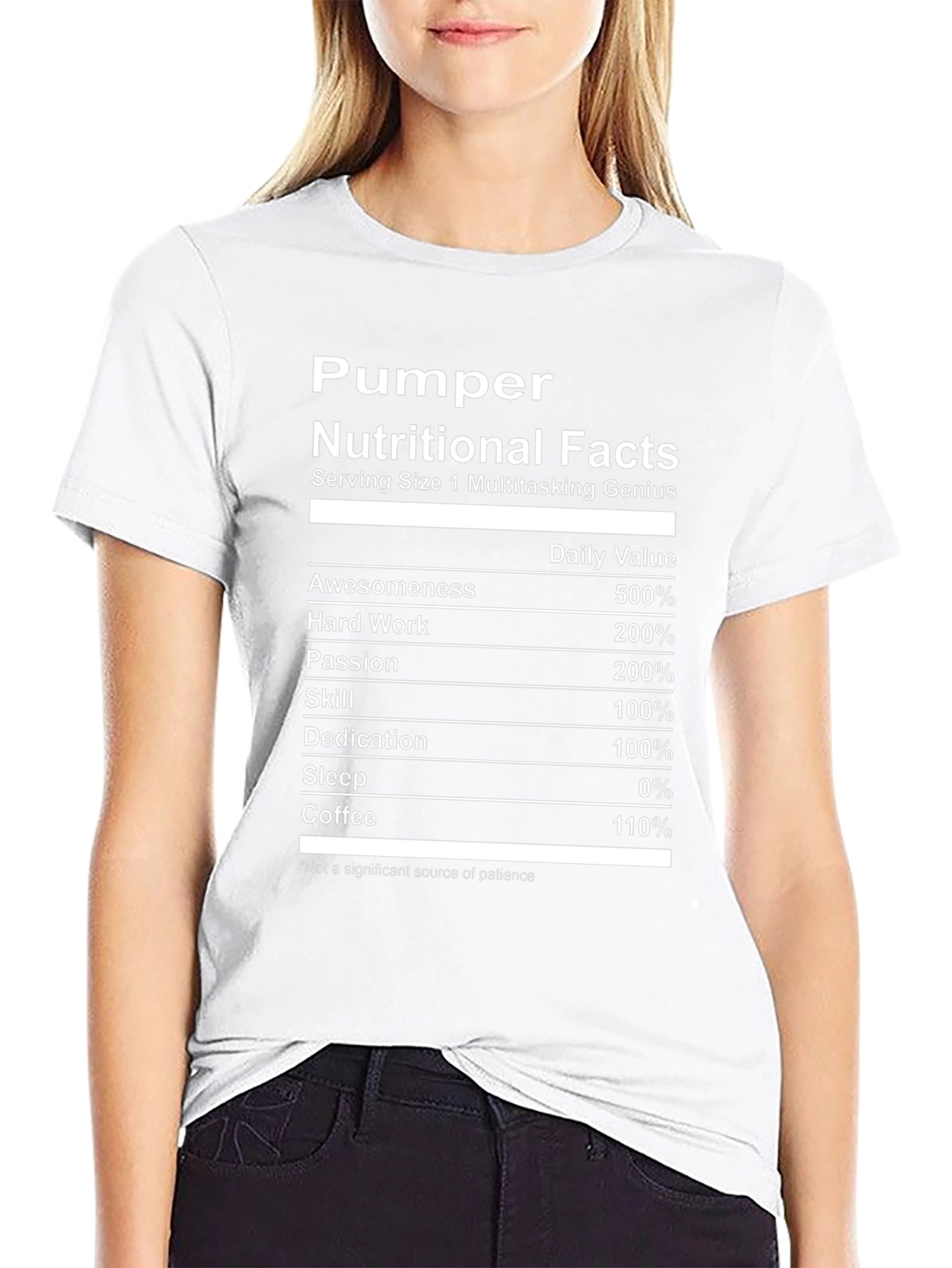Pumper Nutritional Facts Graphic T-Shirt