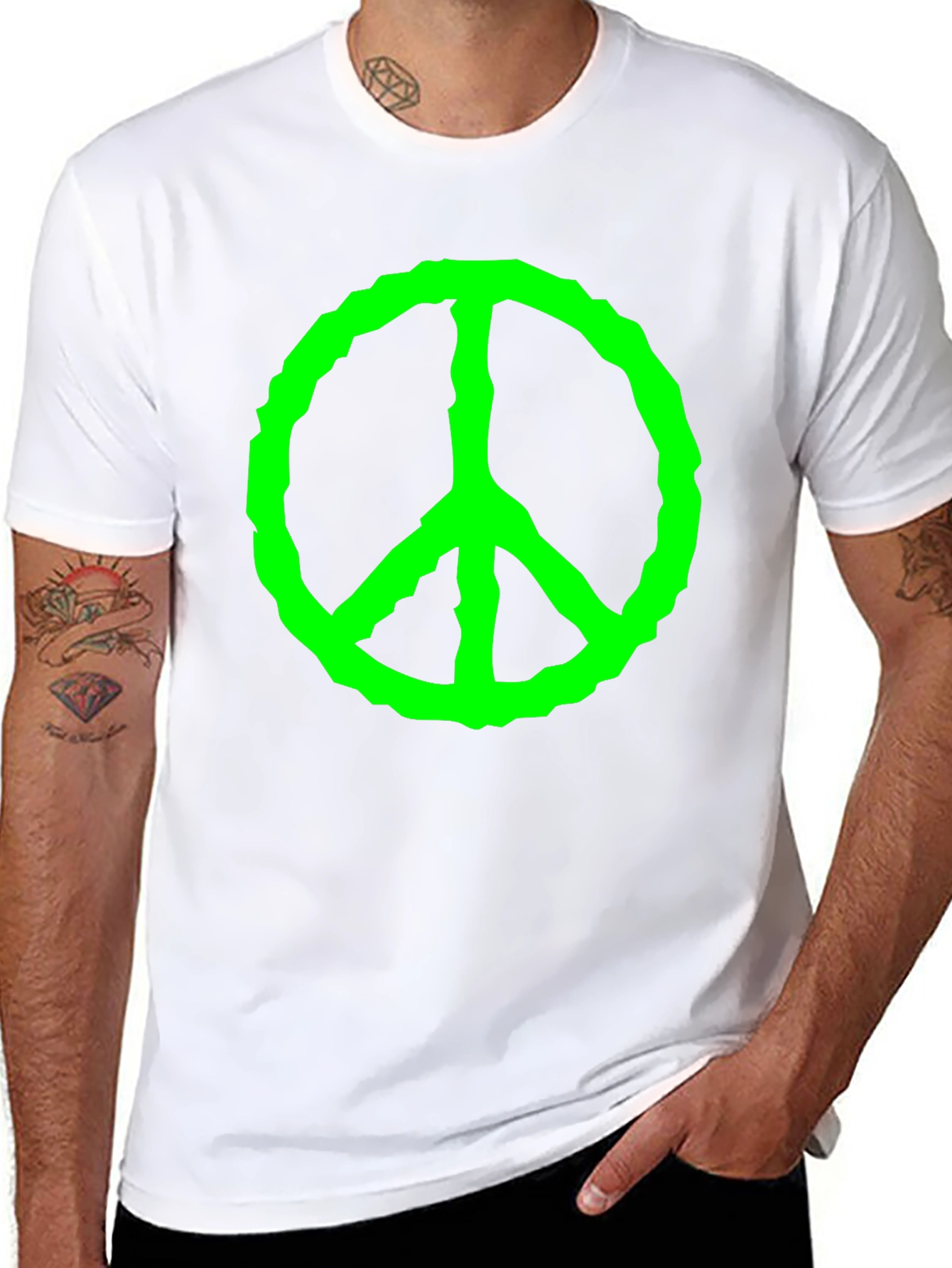 Peace Sign Graphic Tee - Black