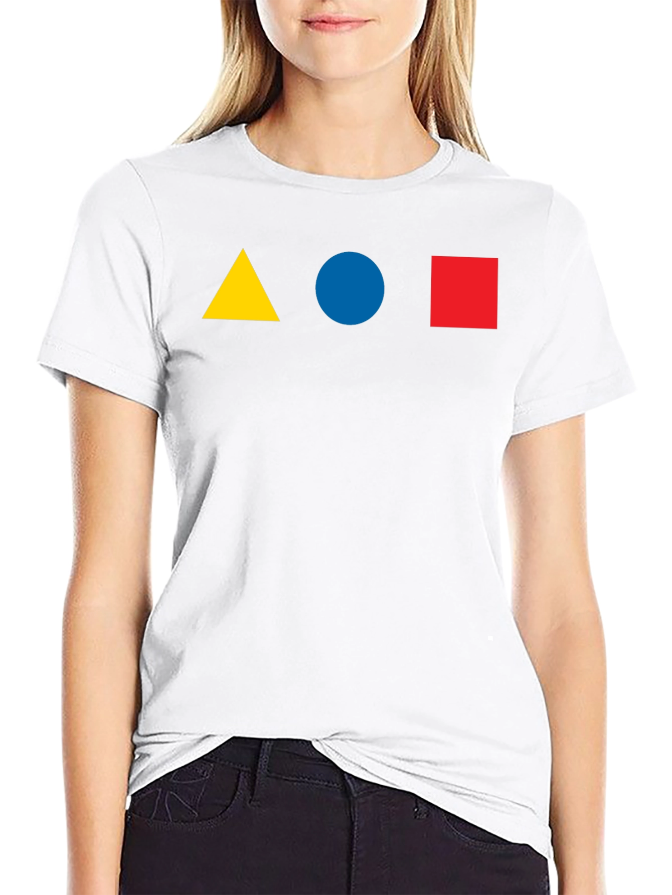 Geometric Shapes T-Shirt - Triangle Circle Square Design