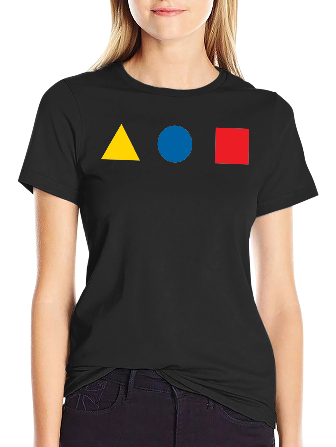 Geometric Shapes T-Shirt - Triangle Circle Square Design