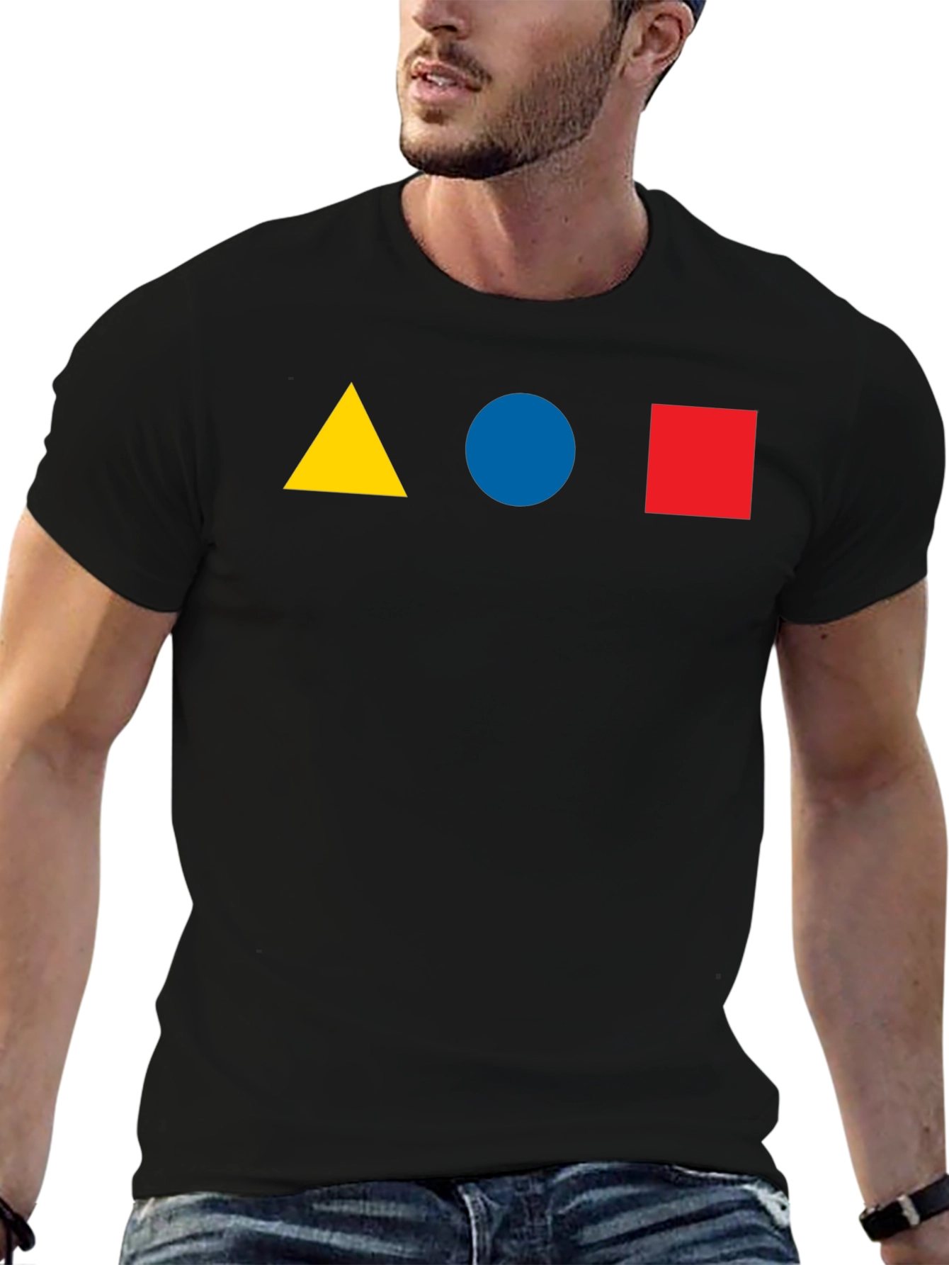 Geometric Shapes T-Shirt - Triangle Circle Square Design