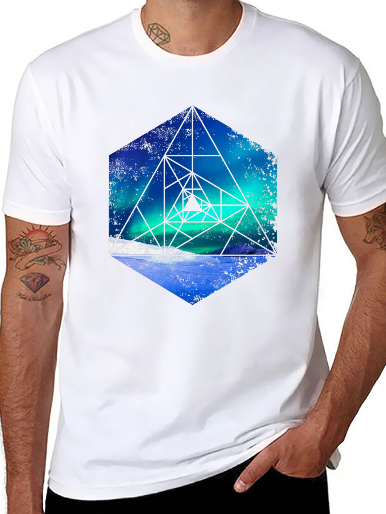 Geometric Aurora Graphic T-Shirt