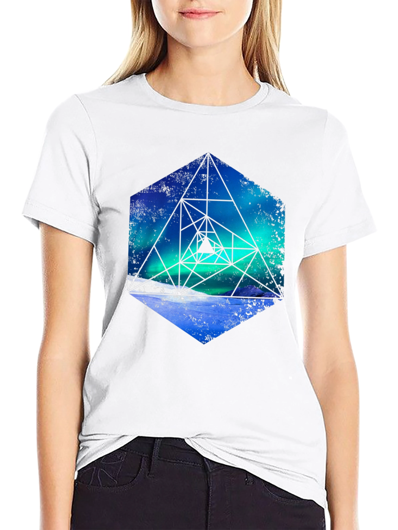 Geometric Aurora Graphic T-Shirt