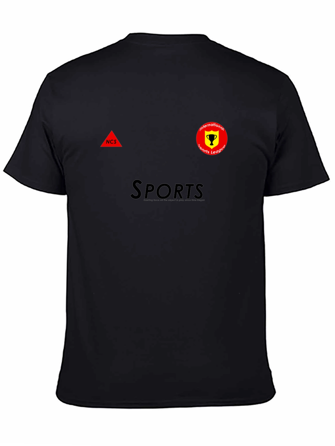 Mens Black Sports Graphic T-Shirt