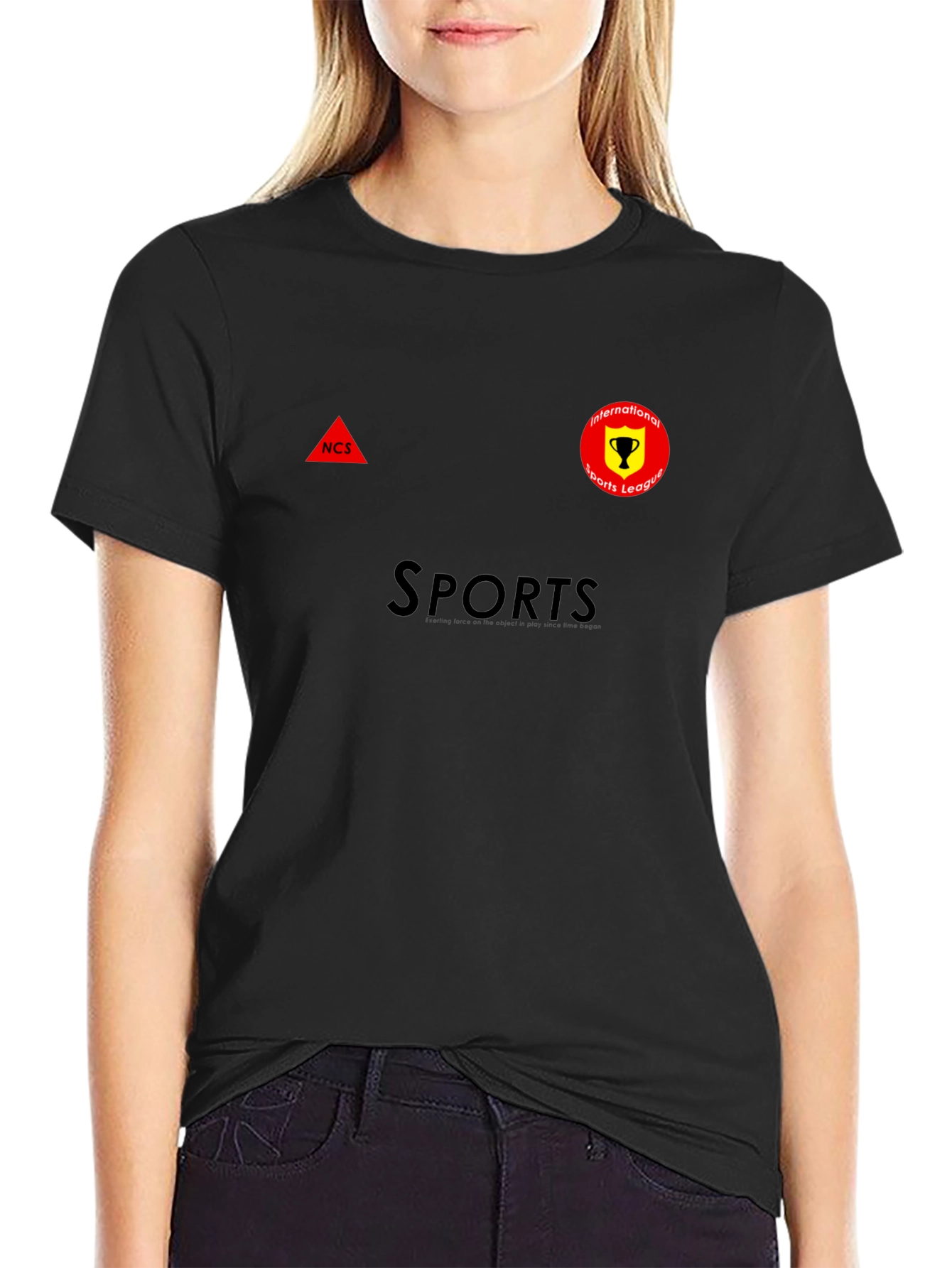 Mens Black Sports Graphic T-Shirt