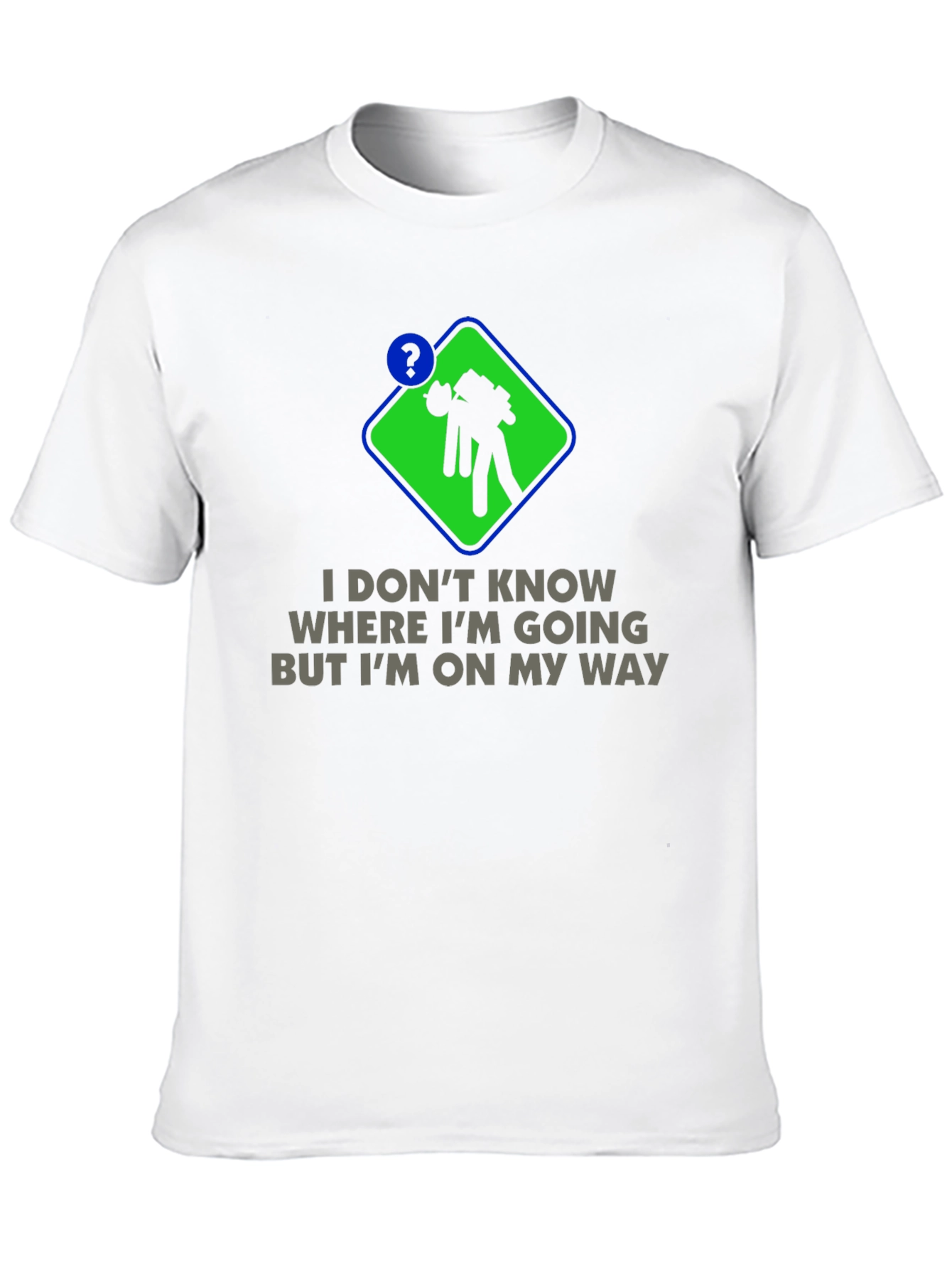 Humorous Lost Graphic Tee - Black Cotton Blend