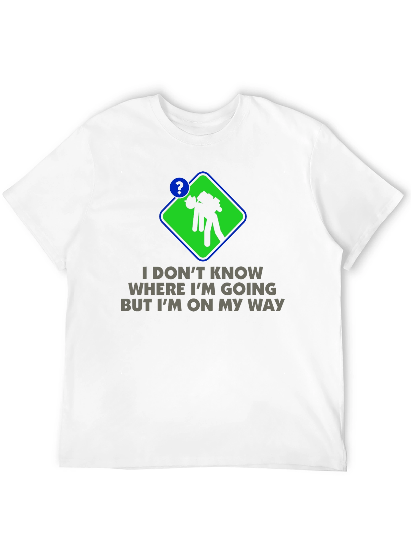 Humorous Lost Graphic Tee - Black Cotton Blend