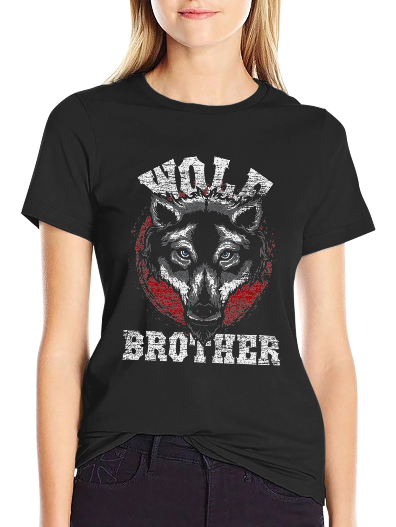 Wolf Brother Graphic Tee - Black Cotton T-Shirt