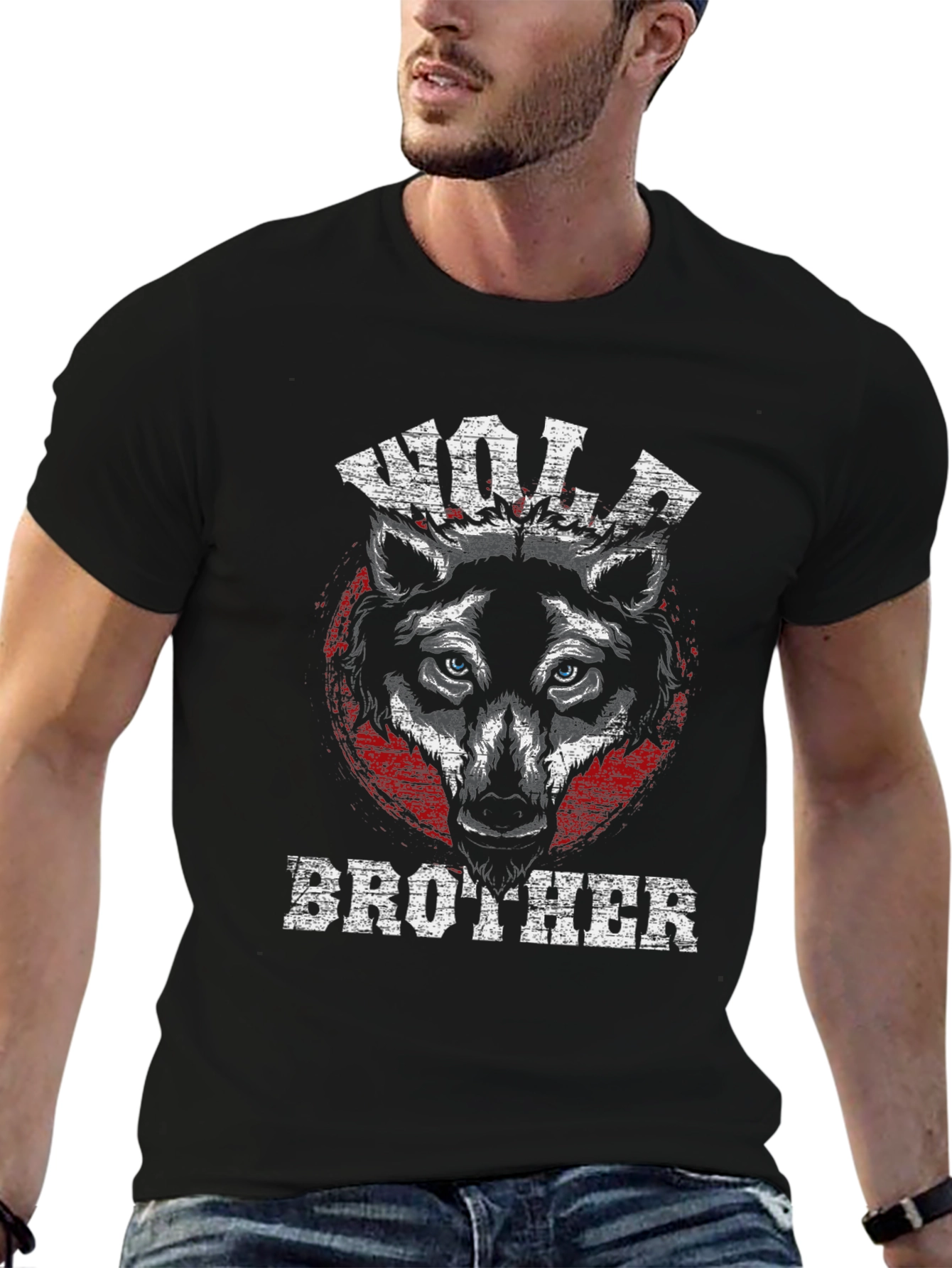 Wolf Brother Graphic Tee - Black Cotton T-Shirt
