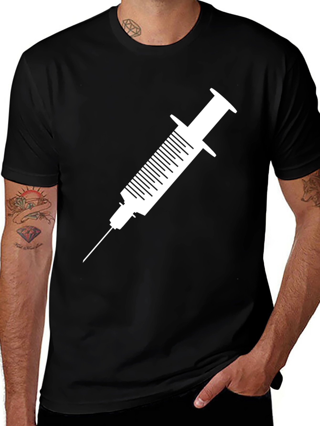 Syringe Graphic Tee - Unique Medical Humor T-Shirt