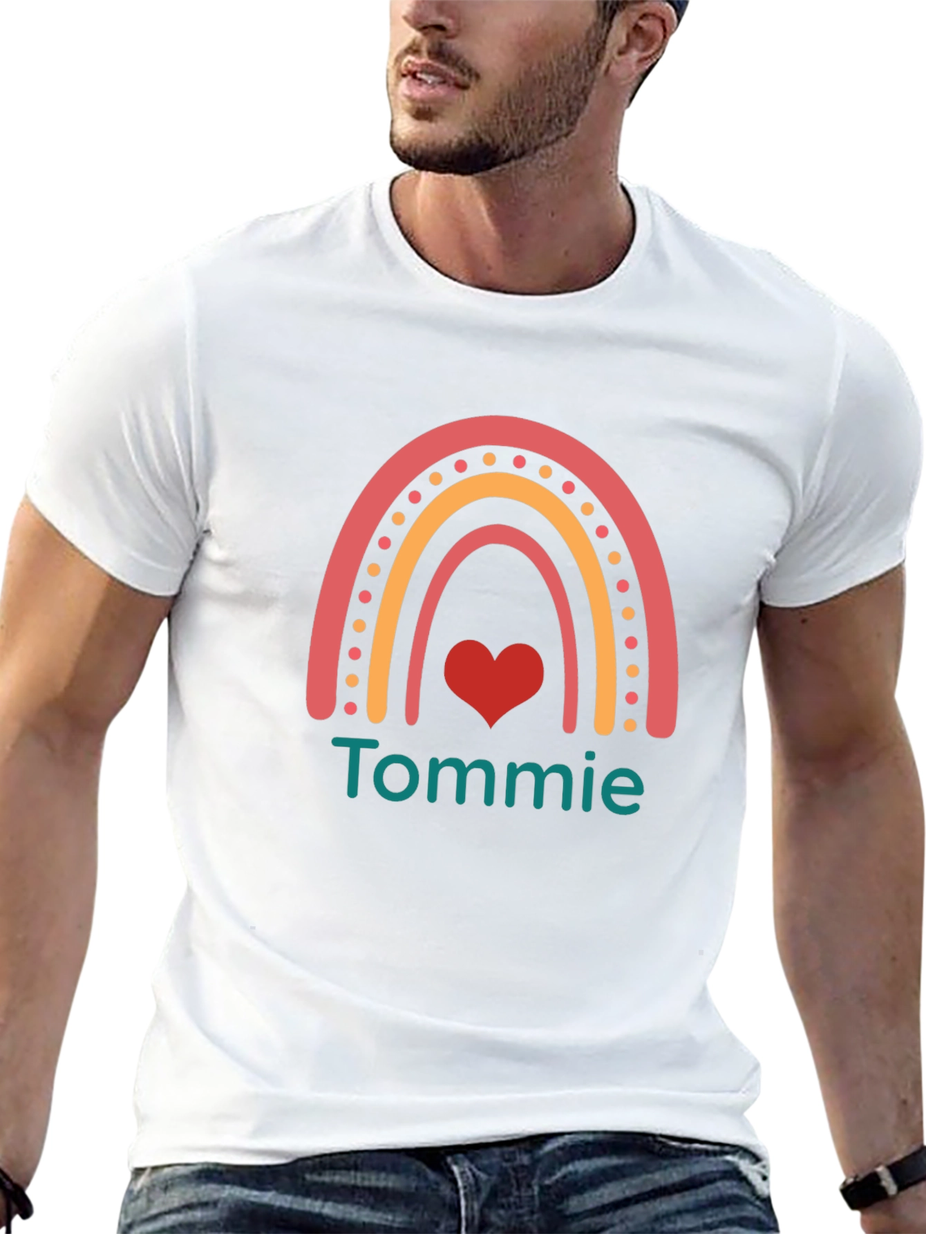 Tommie Rainbow Heart Black T-Shirt