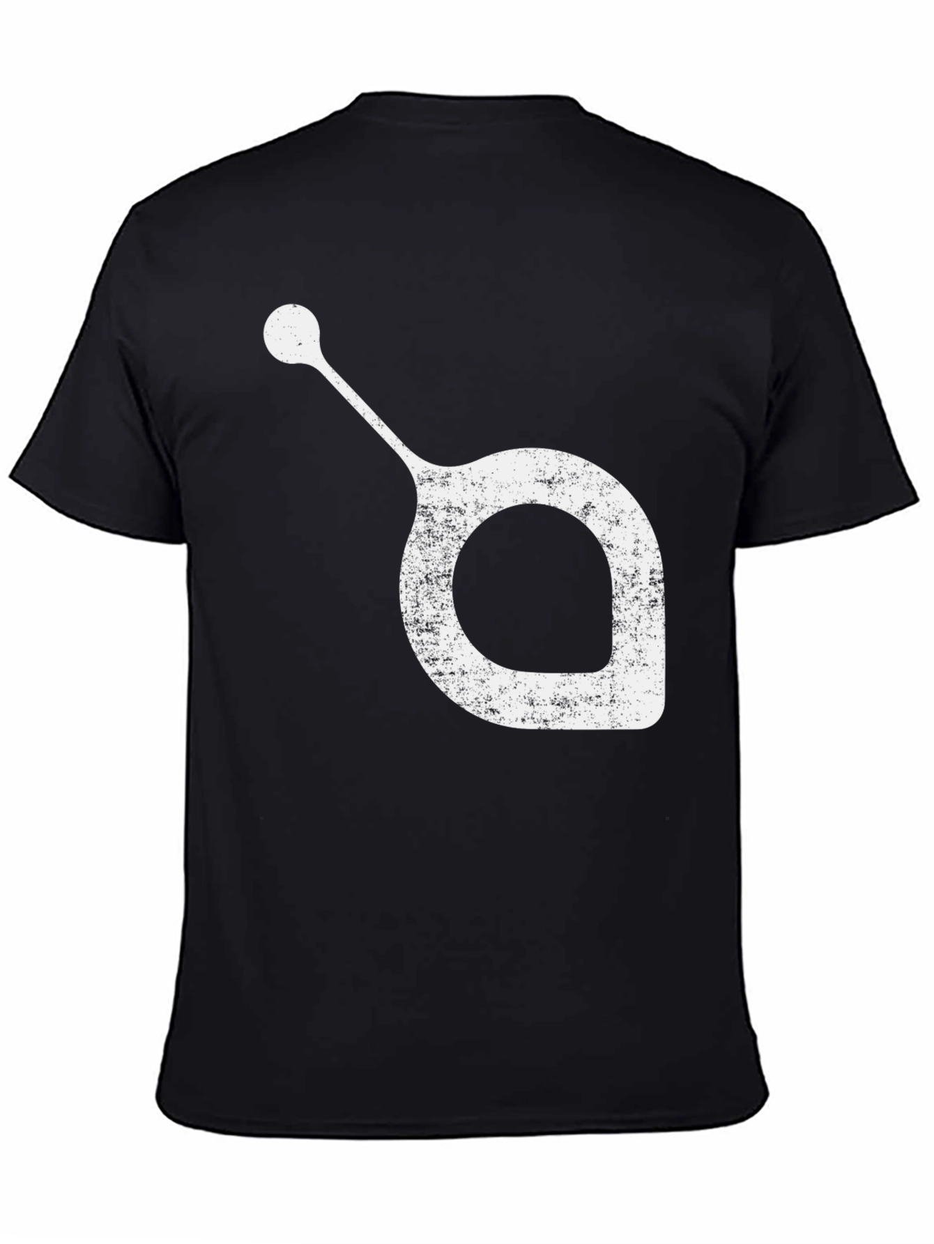 Unique White Graphic Print on Black T-Shirt