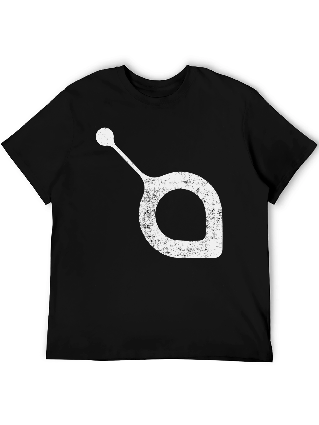 Unique White Graphic Print on Black T-Shirt