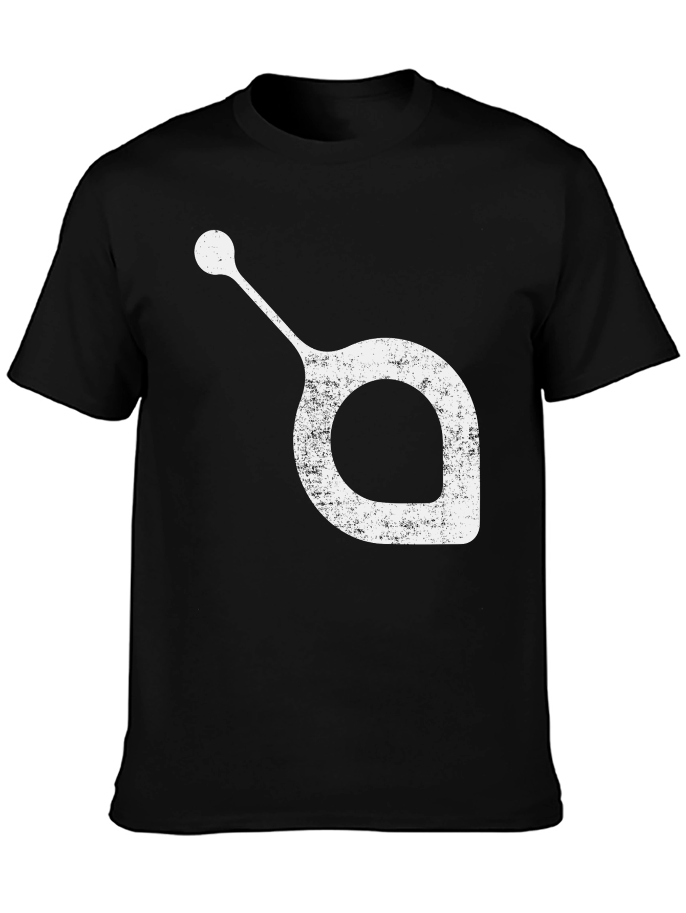 Unique White Graphic Print on Black T-Shirt