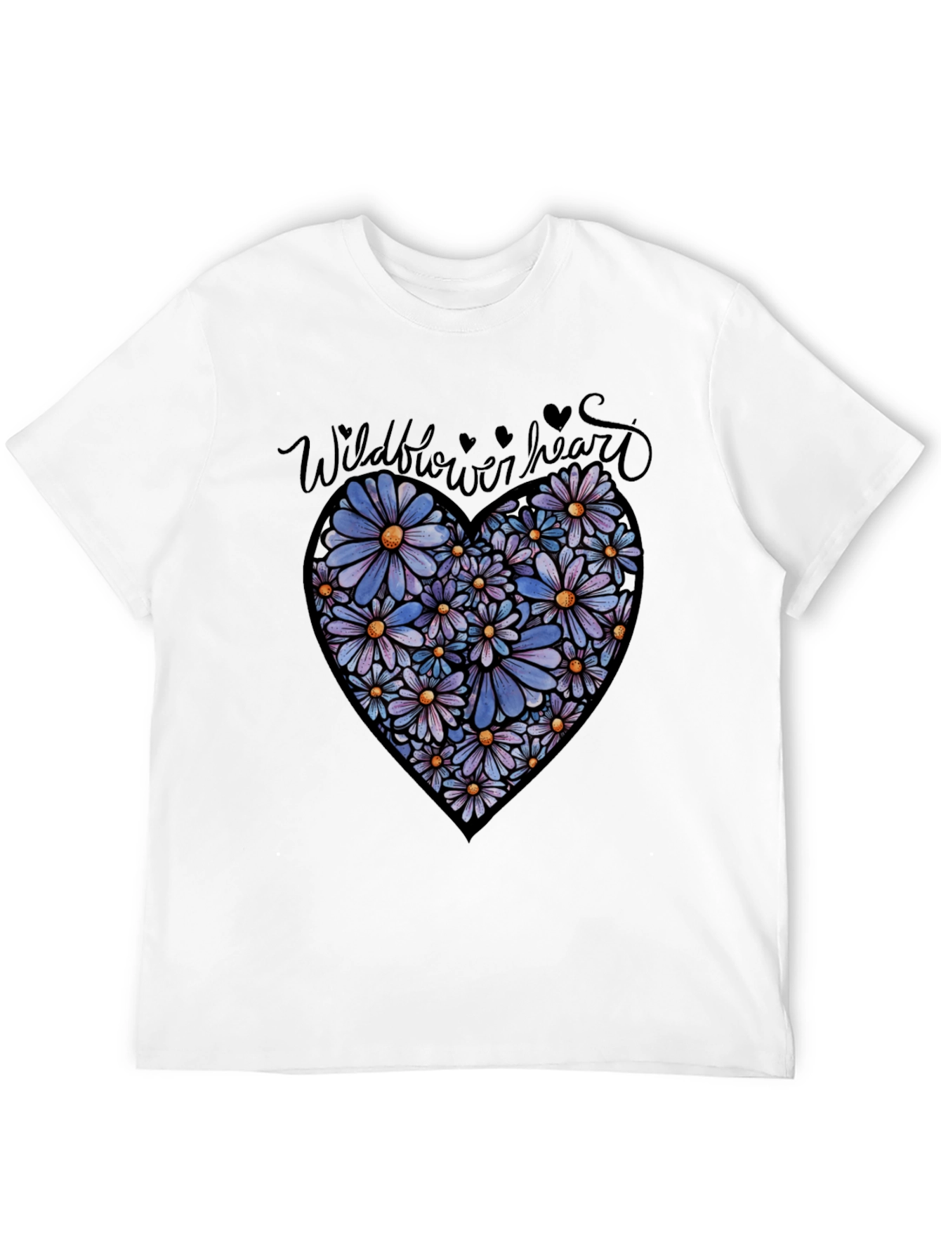 Wildflower Heart Graphic Tee - Black