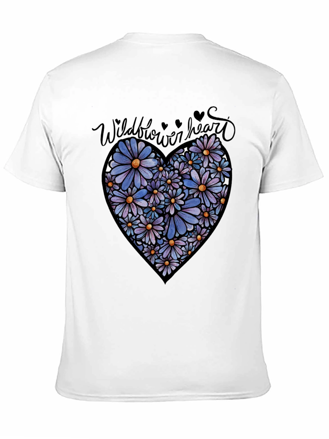 Wildflower Heart Graphic Tee - Black