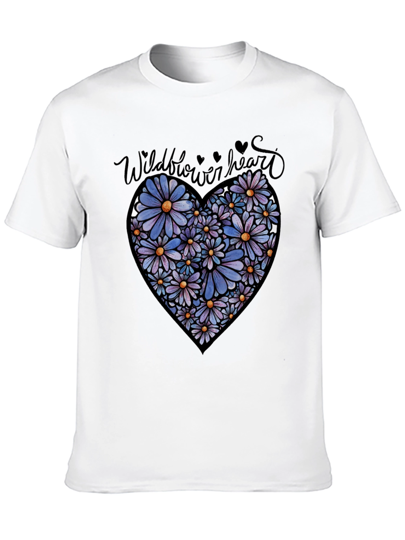 Wildflower Heart Graphic Tee - Black