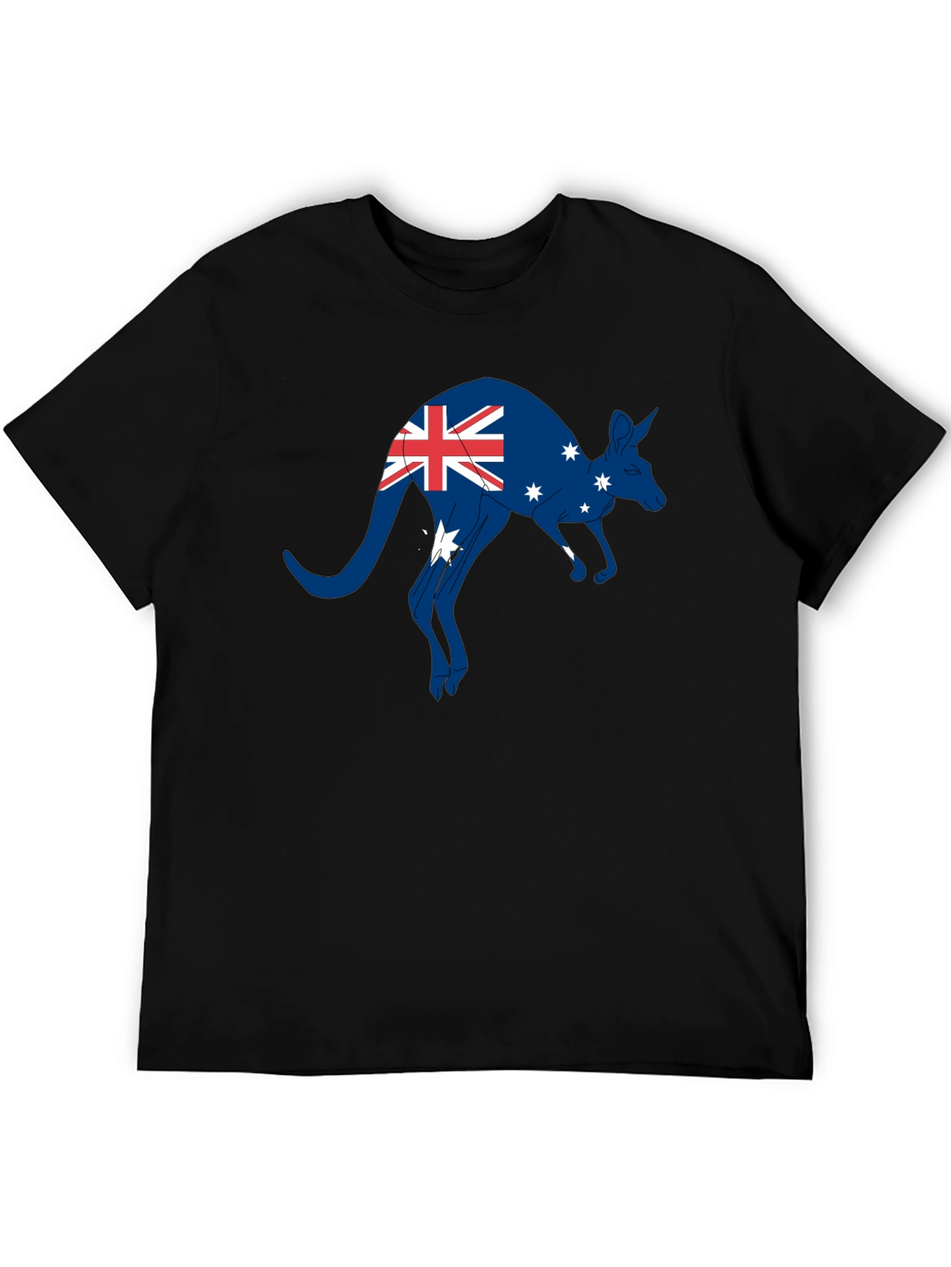 Australian Flag Kangaroo T-Shirt - Black