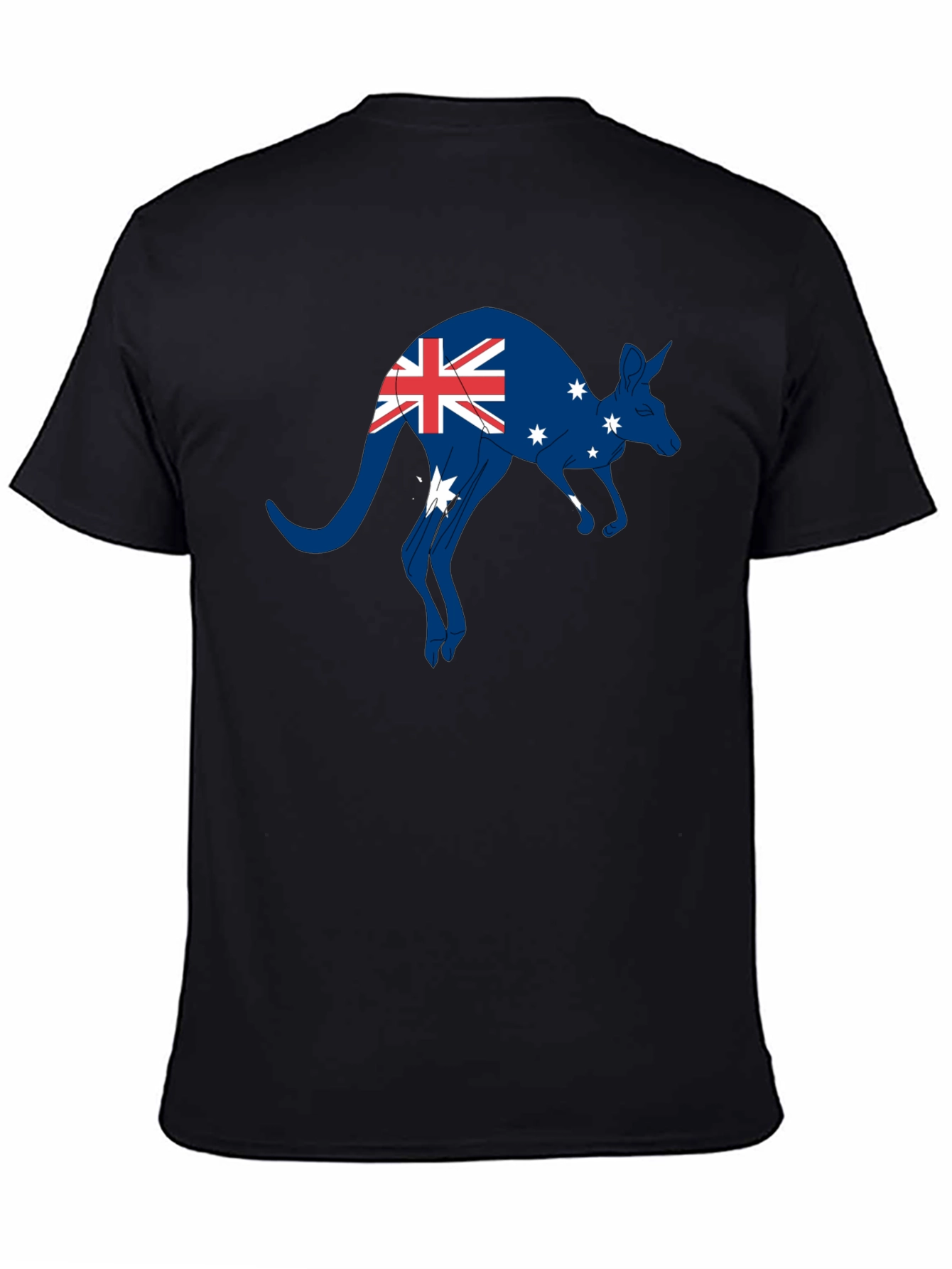 Australian Flag Kangaroo T-Shirt - Black
