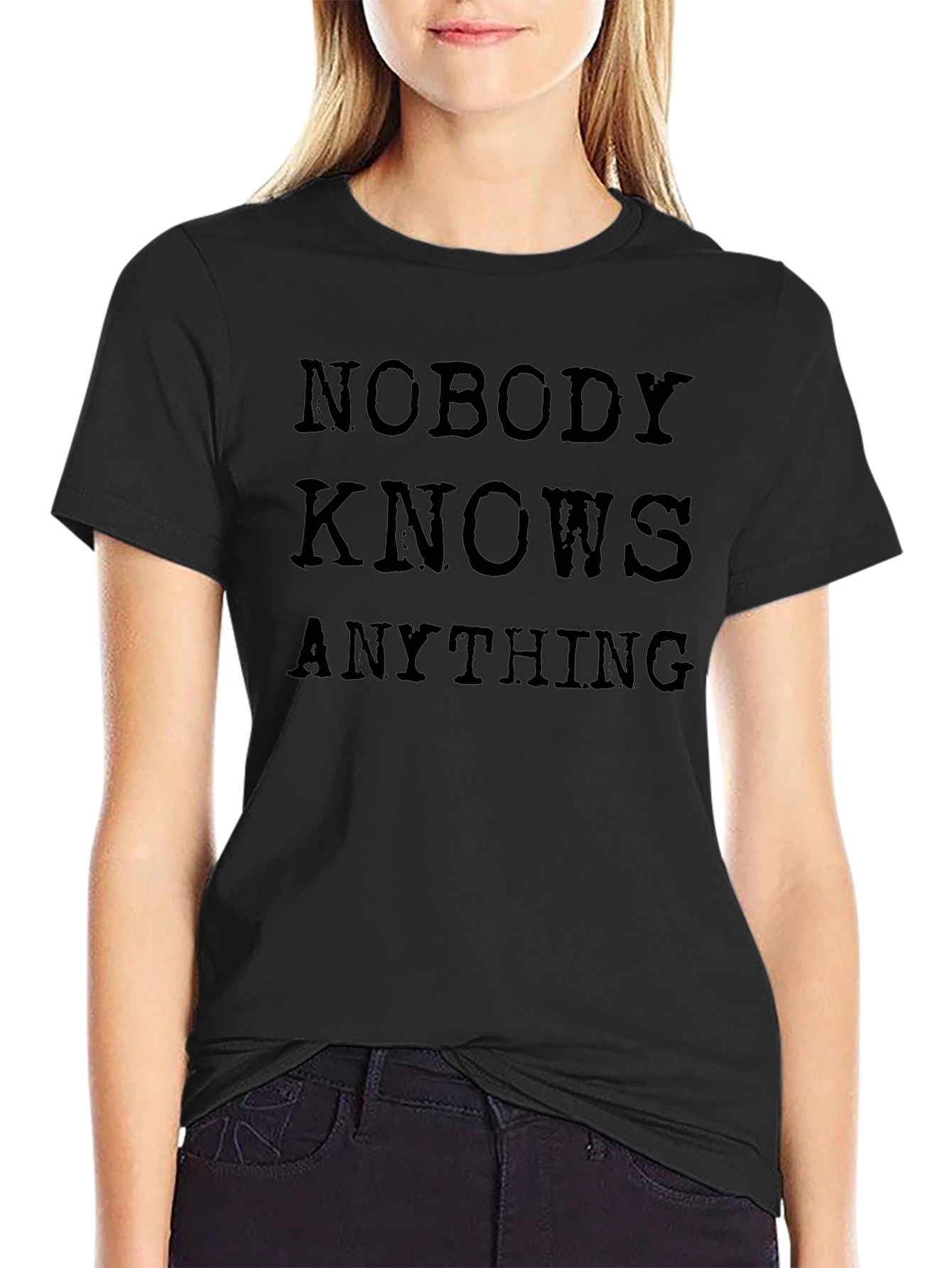 Nobody Knows Anything T-Shirt - Mens Black Graphic Tee