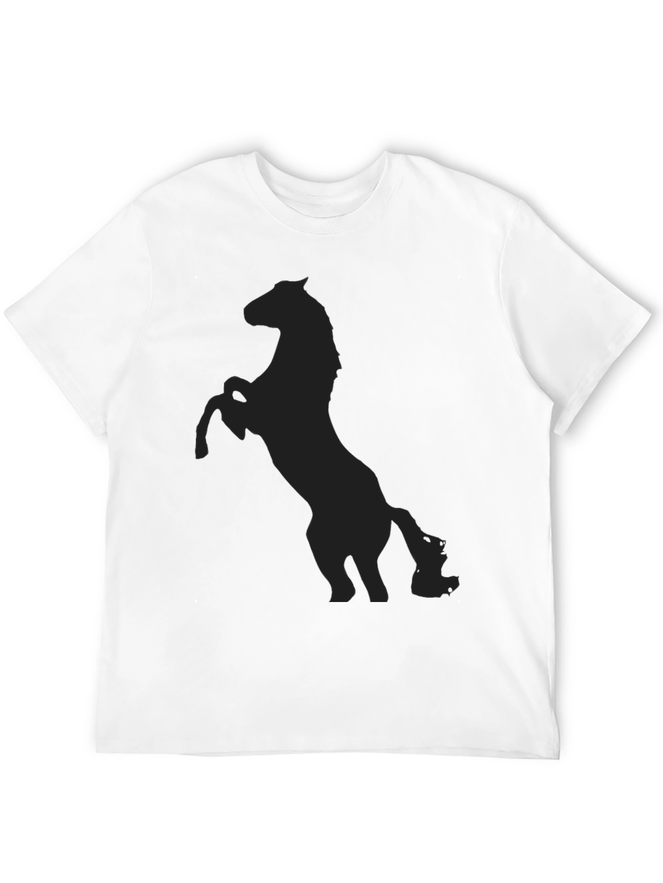 Black Horse Silhouette Graphic Tee - Equestrian Style