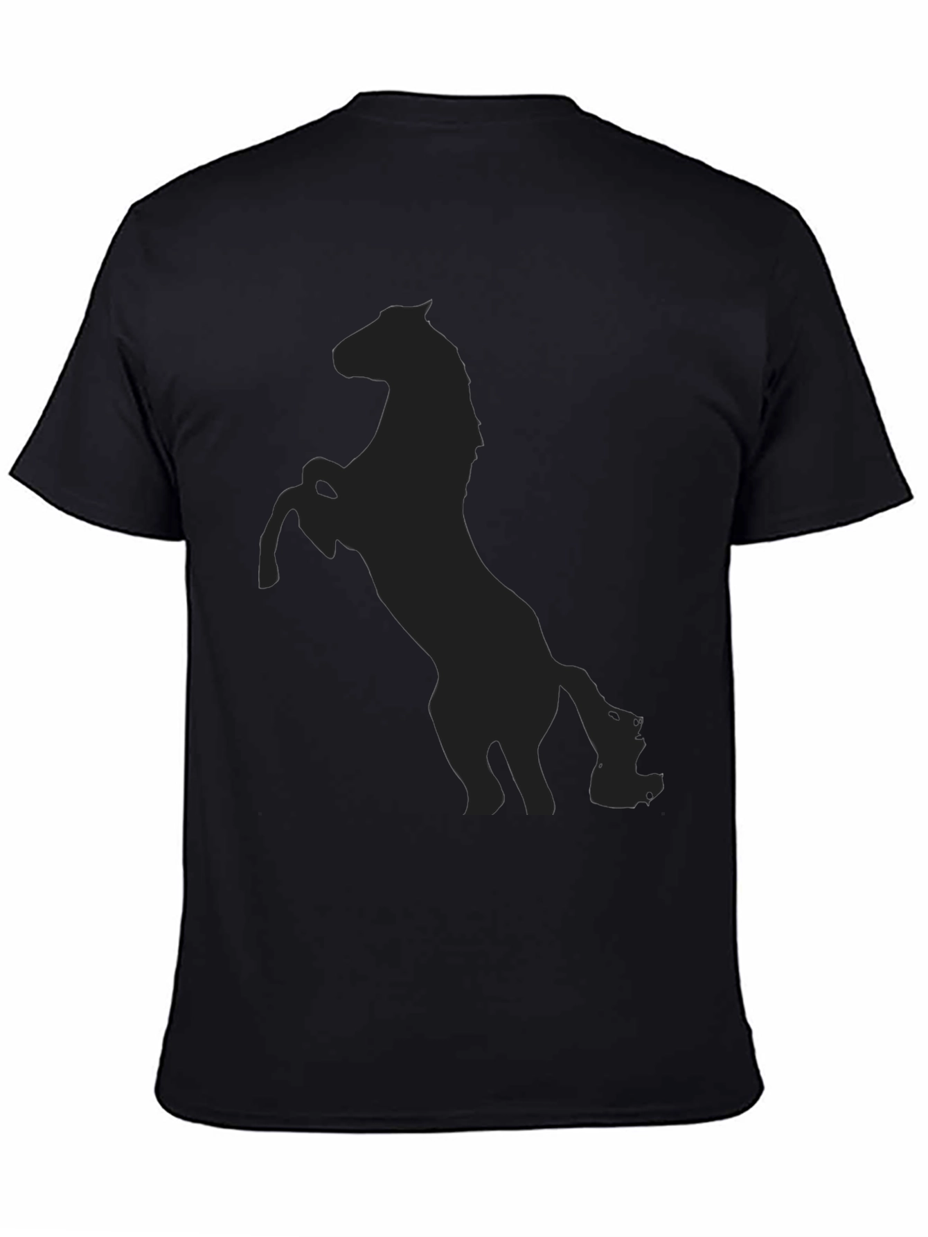 Black Horse Silhouette Graphic Tee - Equestrian Style