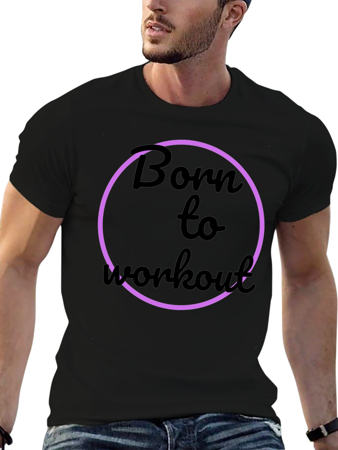 Born to Workout Black Graphic Tee
