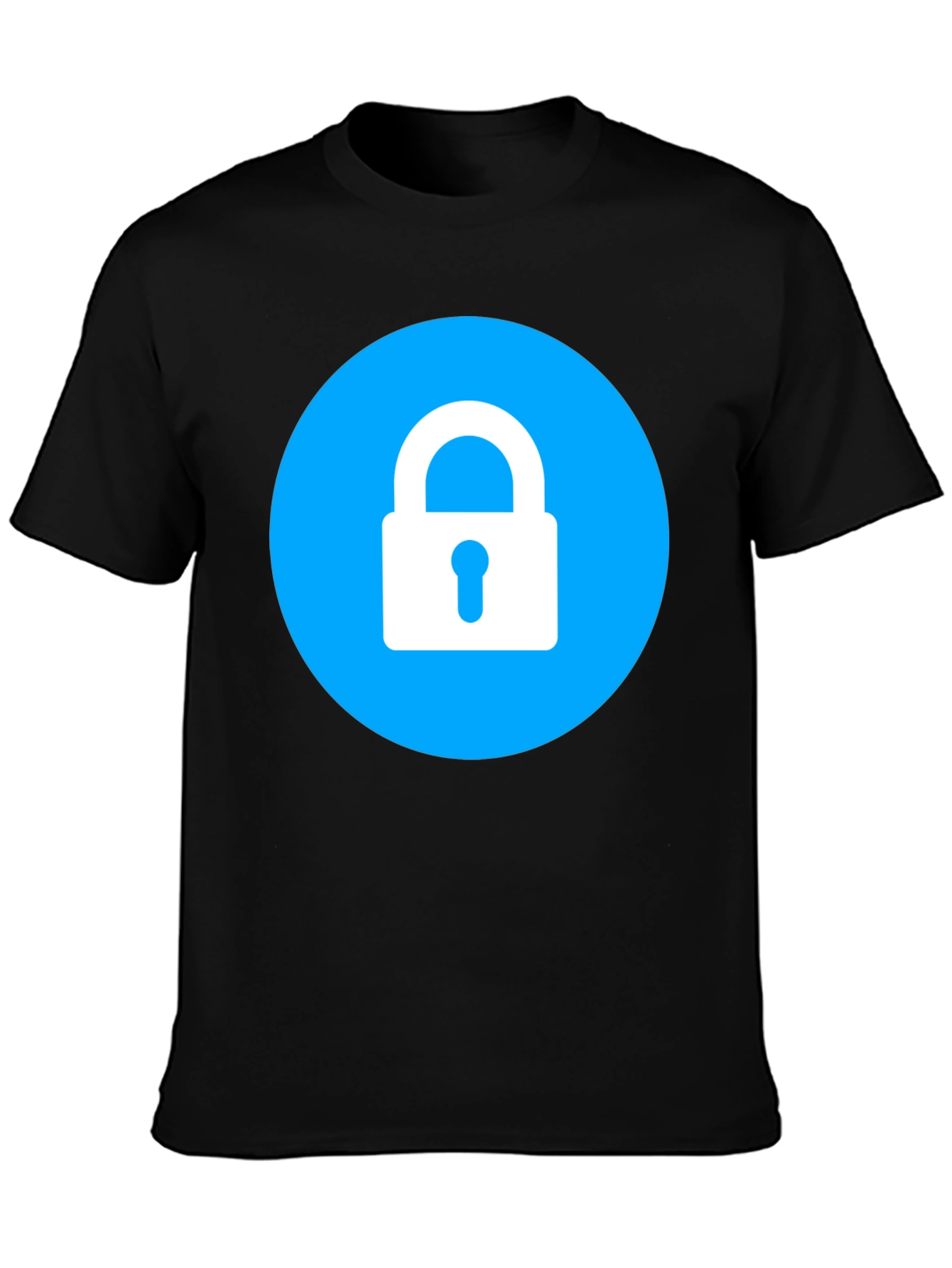 Secure Black T-Shirt - Lock Icon Design