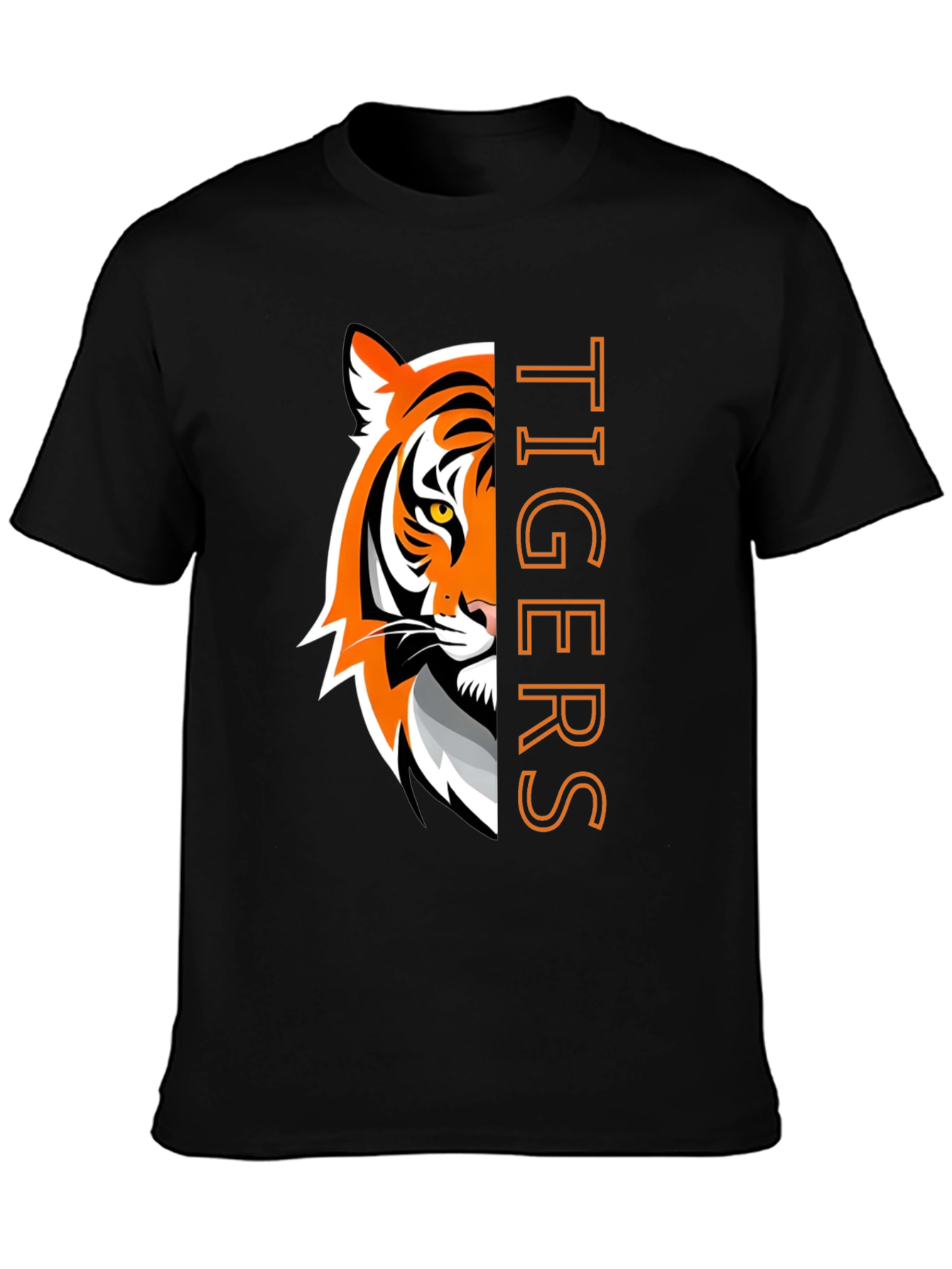 Tigers Graphic Print Black T-Shirt