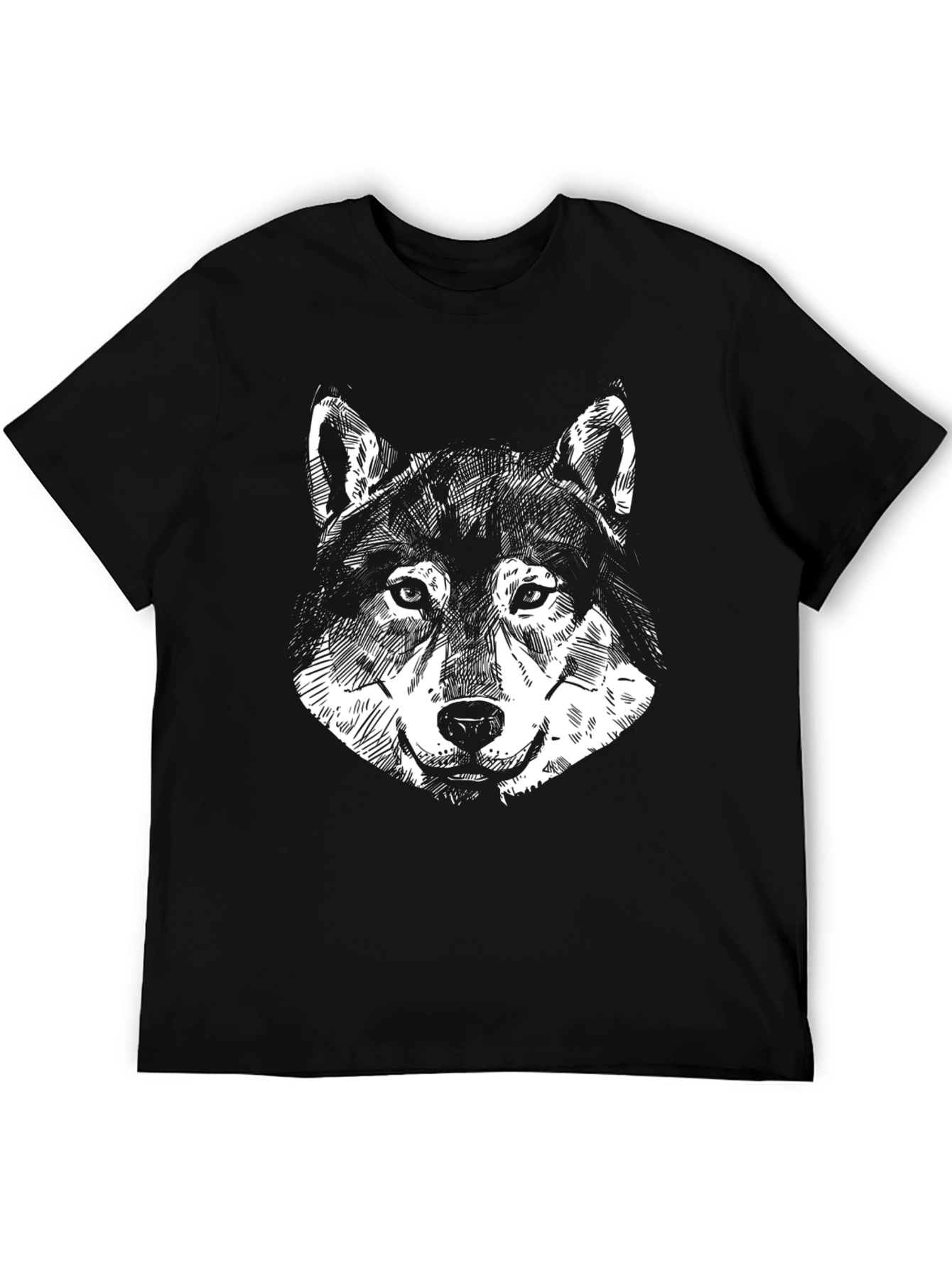 Wolf Graphic Tee - Stylish Black Cotton T-Shirt