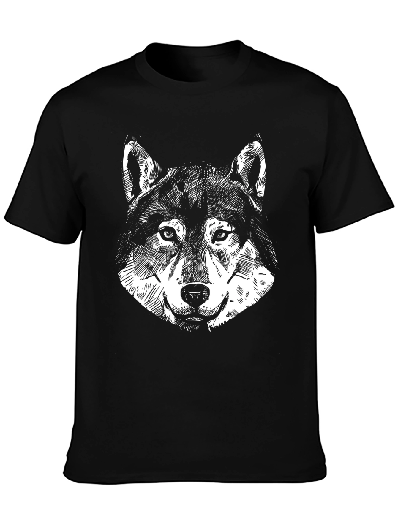 Wolf Graphic Tee - Stylish Black Cotton T-Shirt