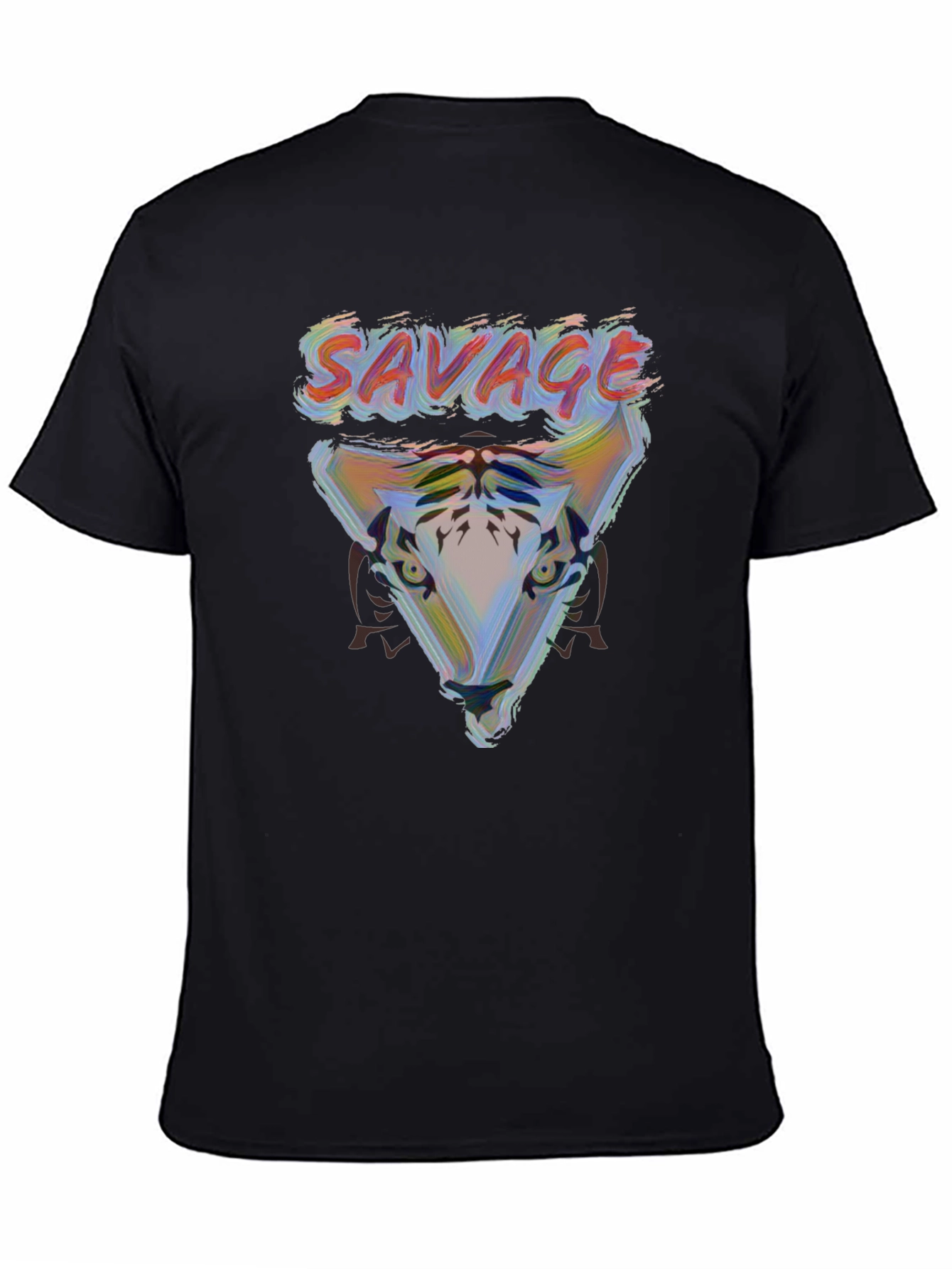 Savage Tiger Graphic Print Black T-Shirt