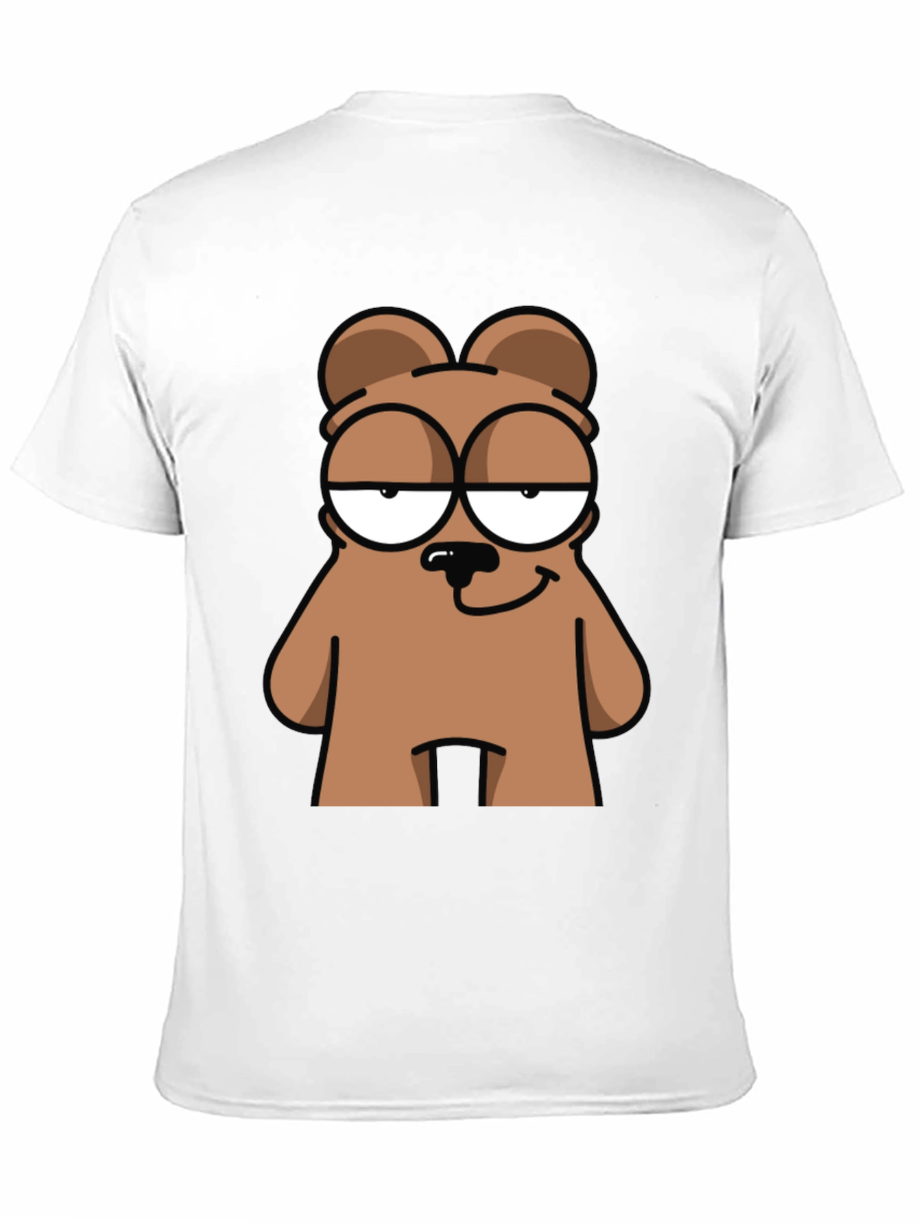 Funny Cartoon Bear Graphic Black T-Shirt