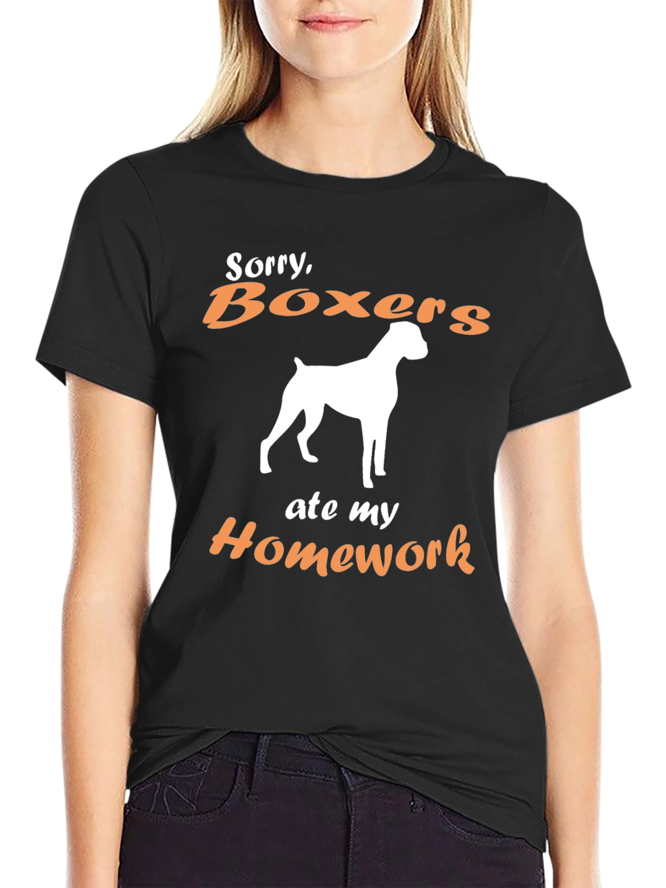 Boxer Dog Ate My Homework Graphic T-Shirt