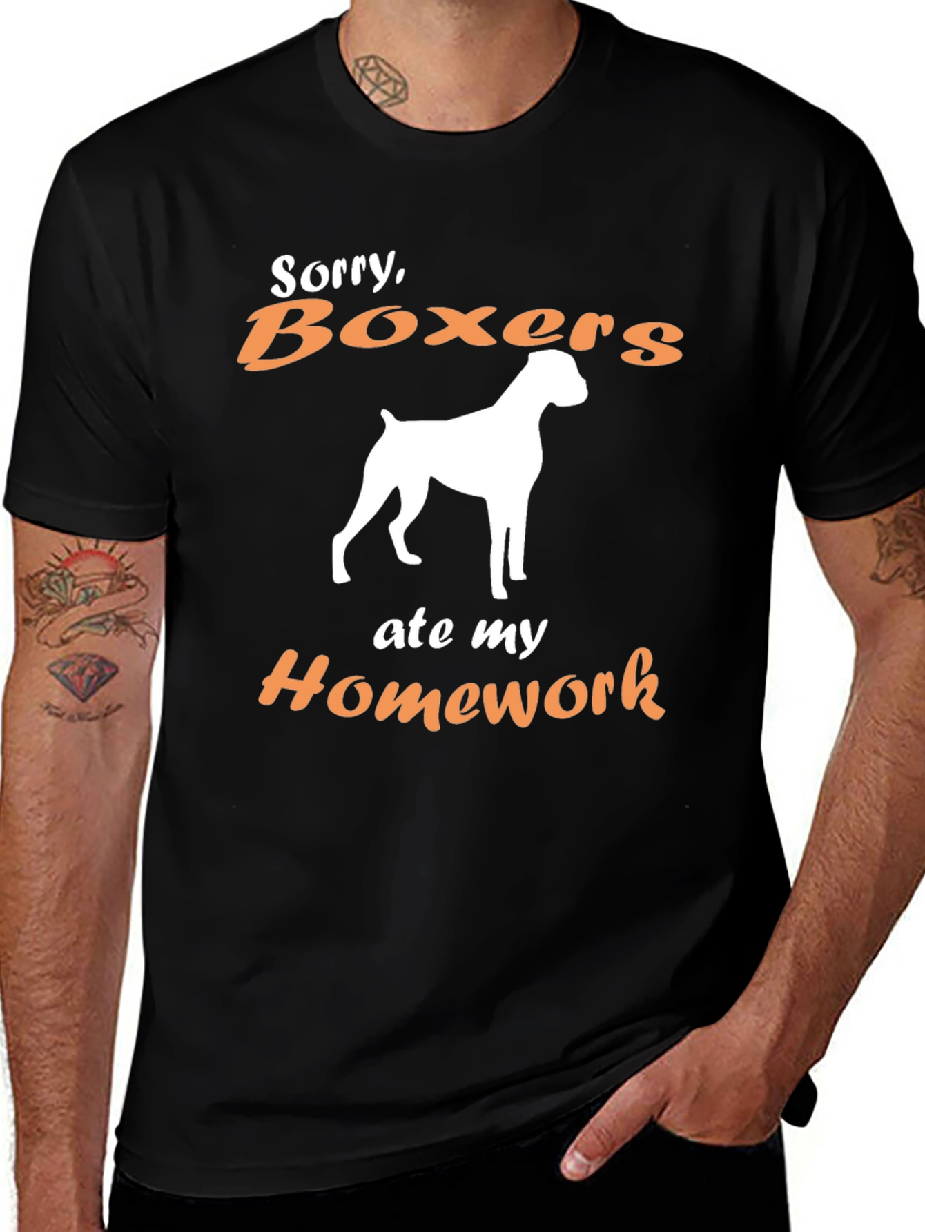 Boxer Dog Ate My Homework Graphic T-Shirt