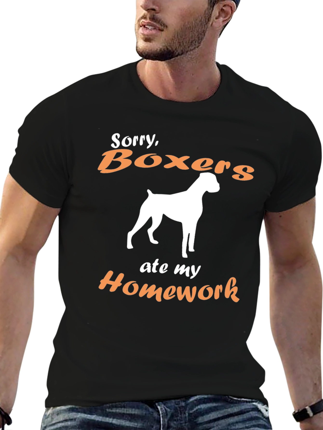 Boxer Dog Ate My Homework Graphic T-Shirt