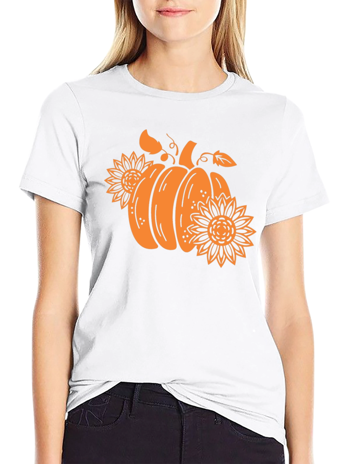 Pumpkin & Sunflower Graphic Tee - Fall Vibes