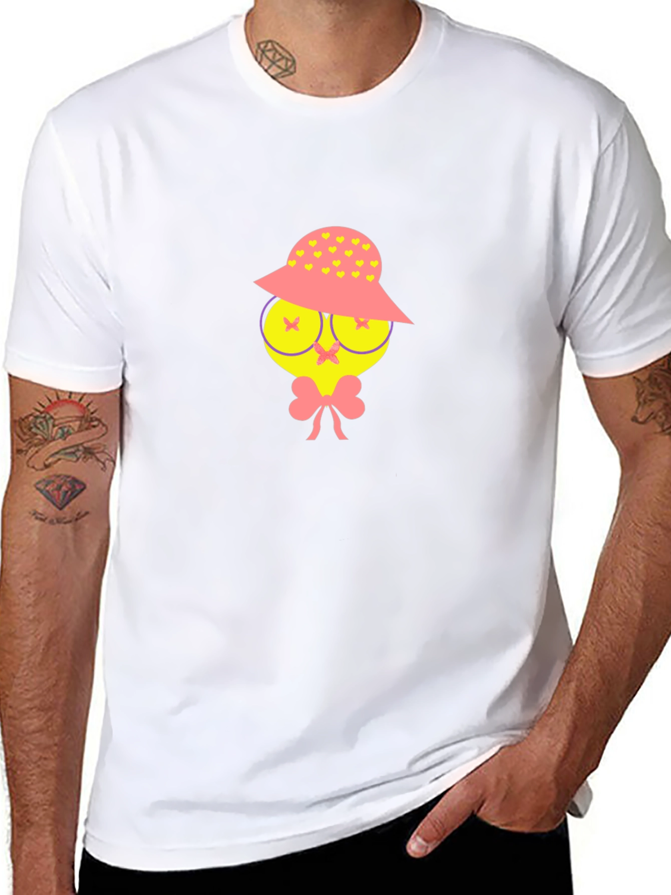 Funky Character Graphic Tee - Black Cotton Casual Wear