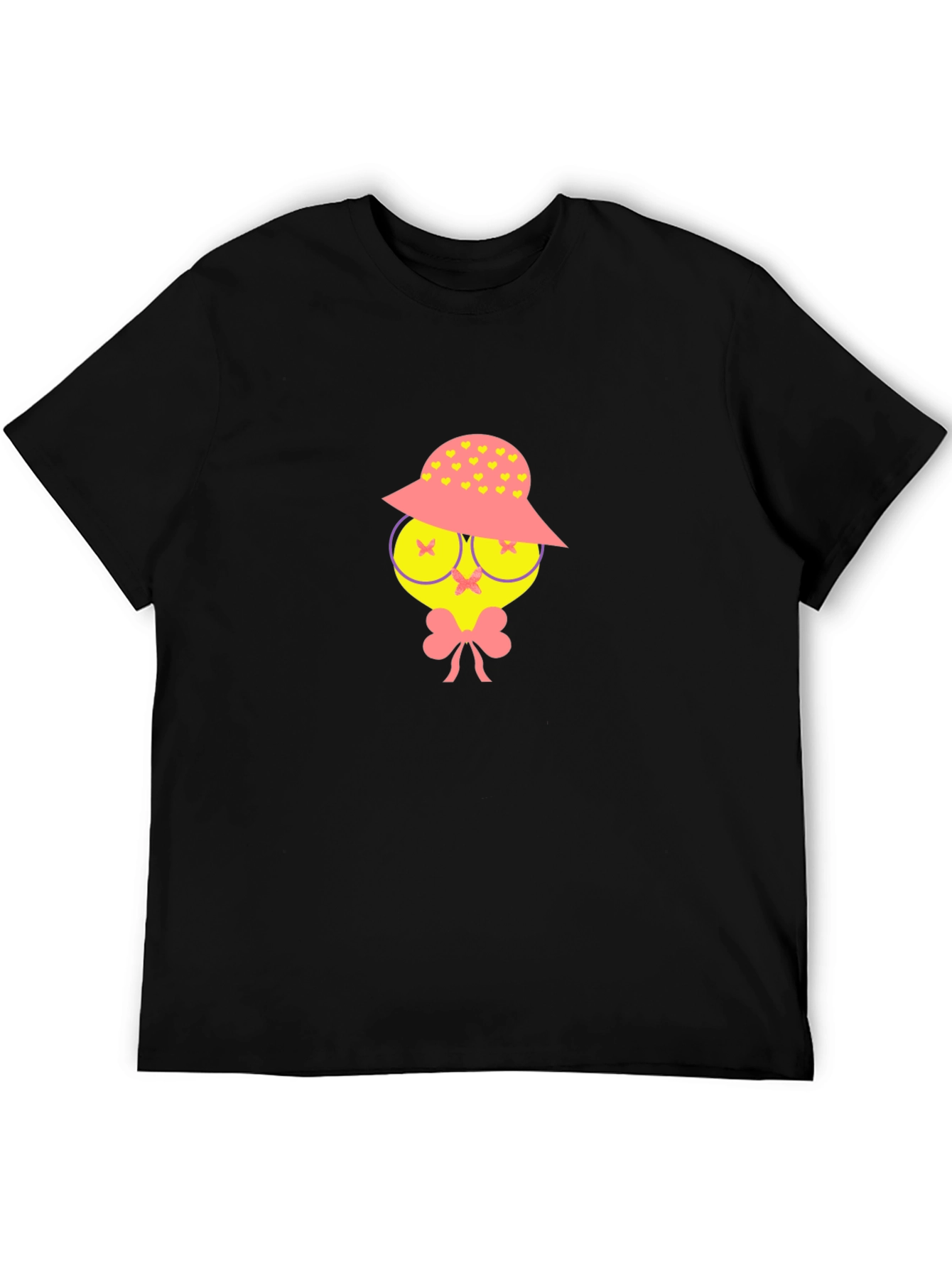 Funky Character Graphic Tee - Black Cotton Casual Wear