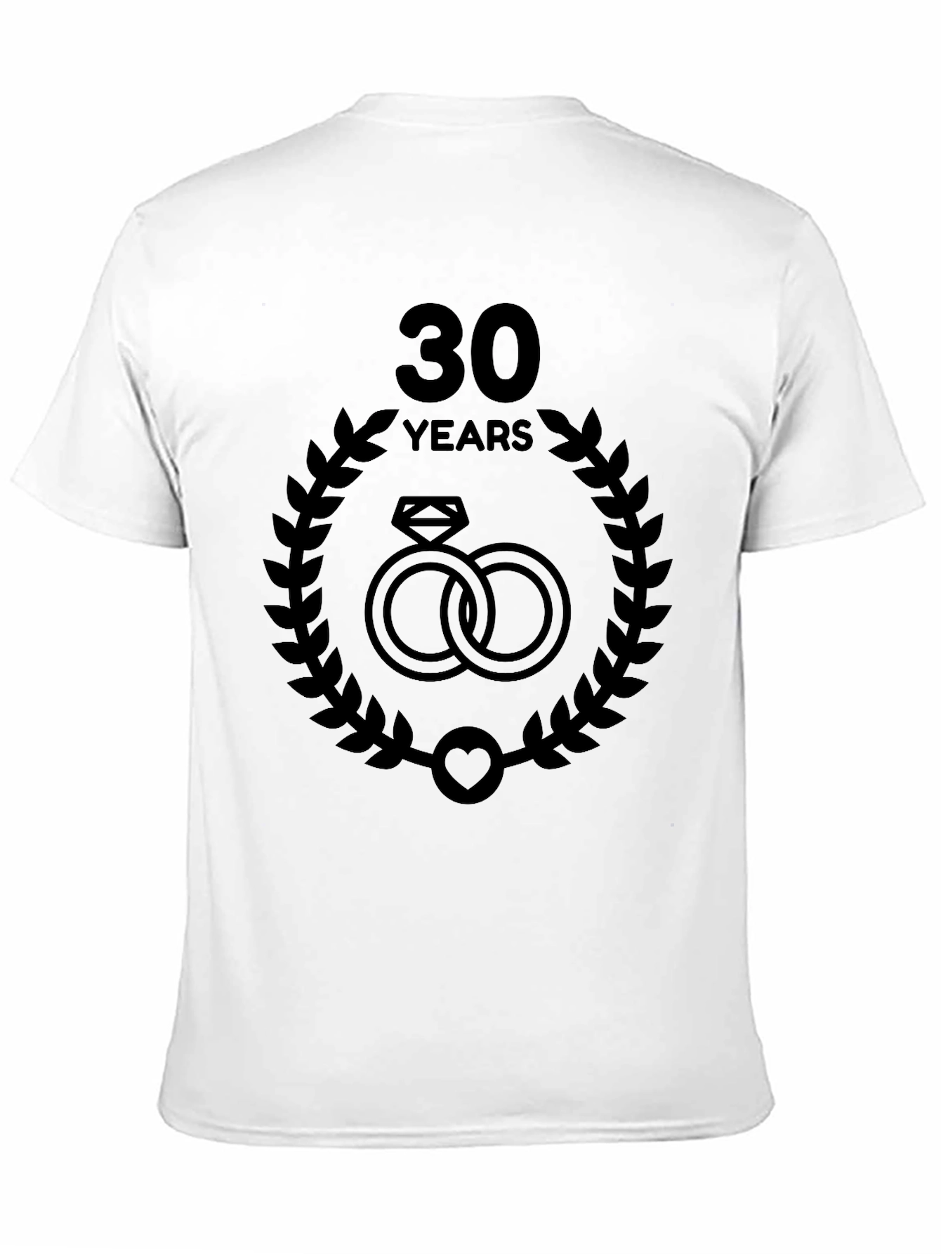 30th Anniversary T-Shirt: Wedding Ring Laurel Design