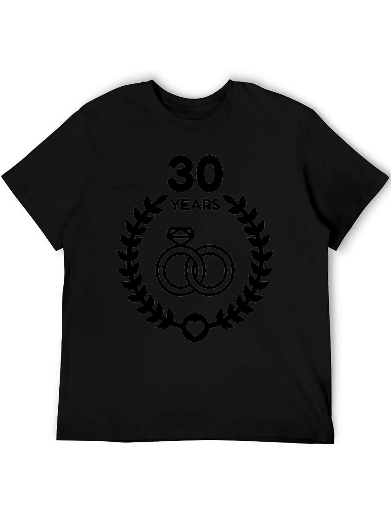 30th Anniversary T-Shirt: Wedding Ring Laurel Design
