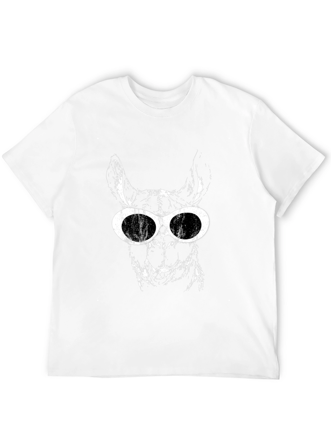 Cool Llama Sunglasses Black Graphic Tee