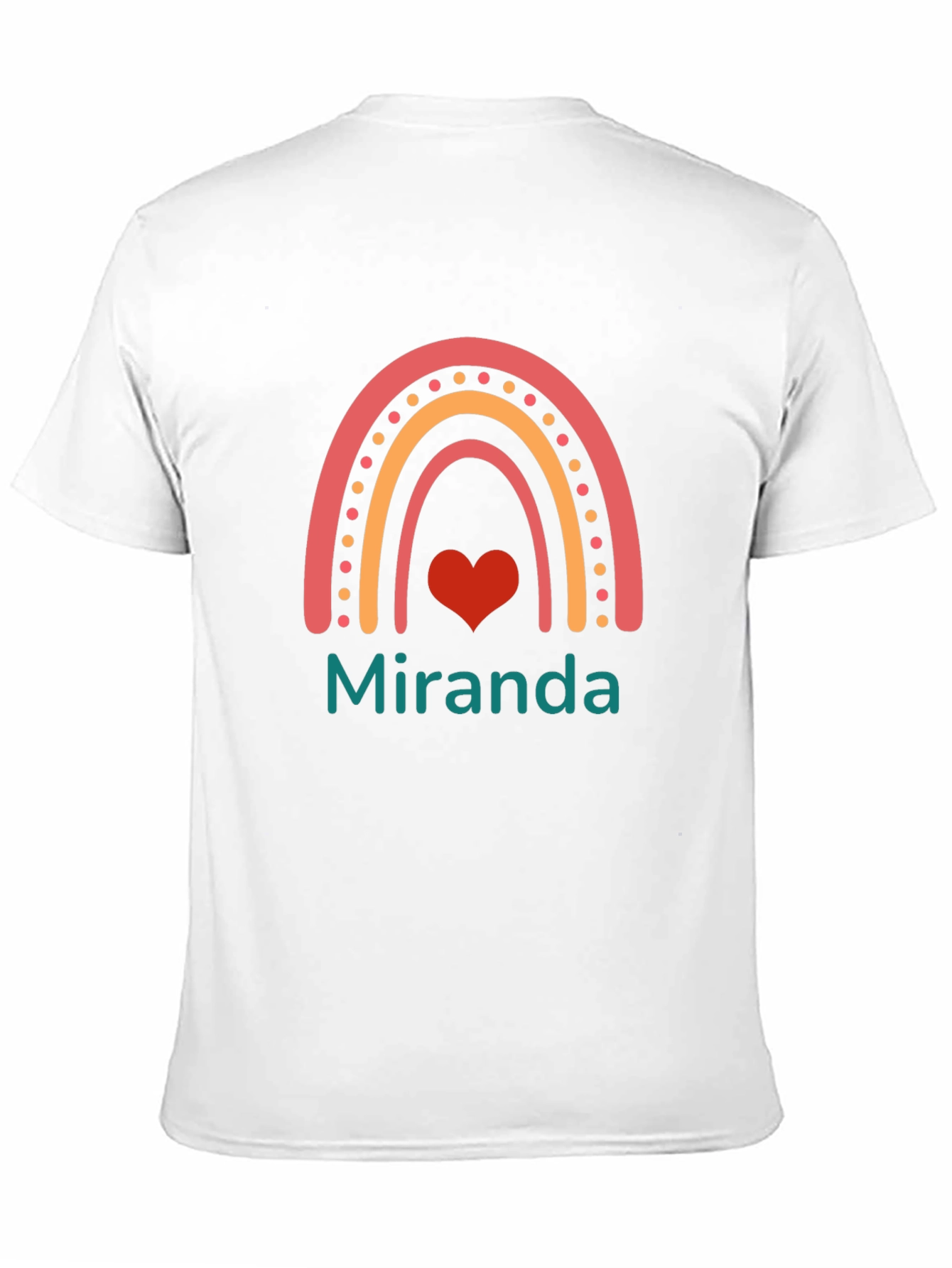 Rainbow Heart Personalized Black T-Shirt